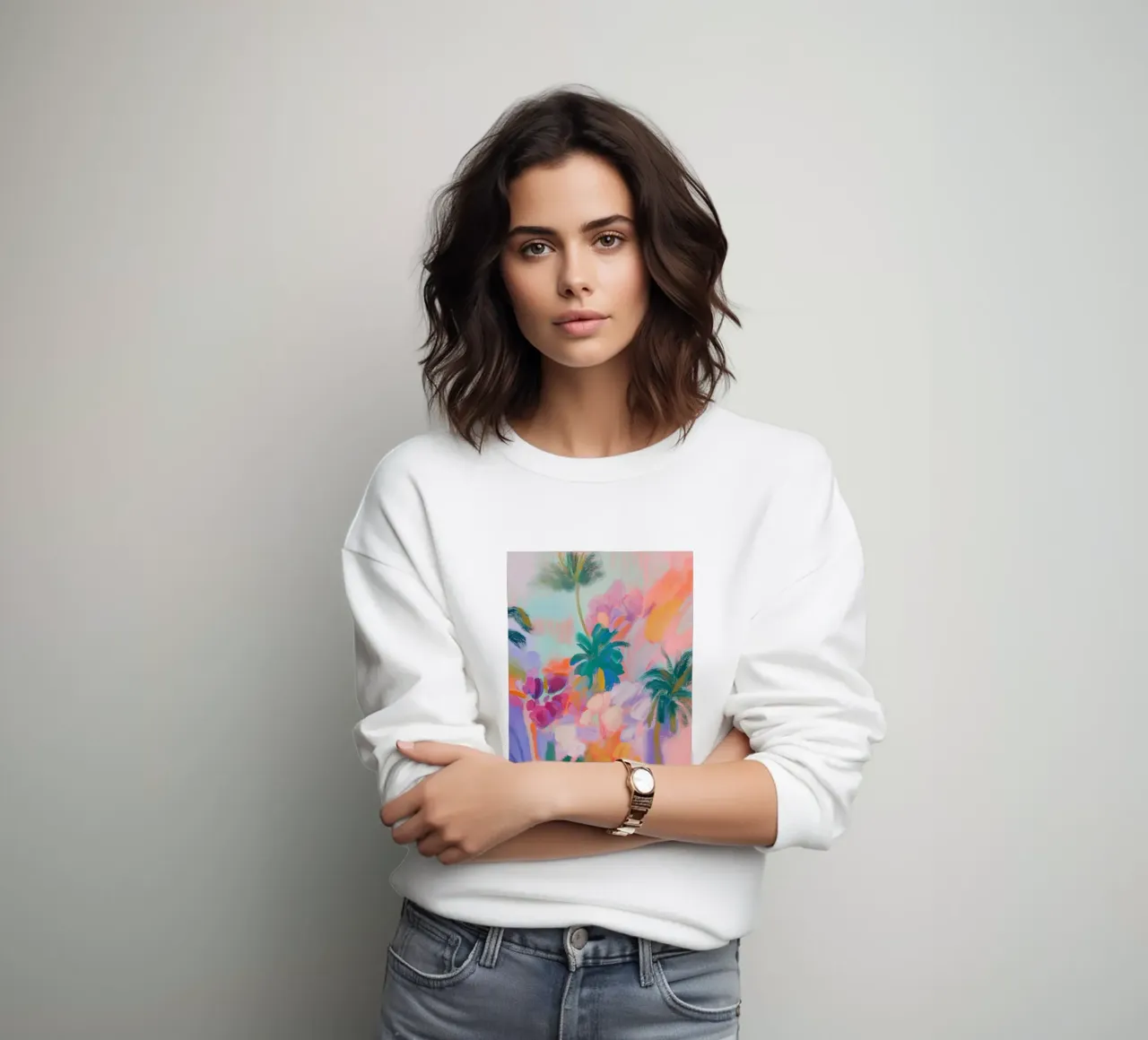 Poesia floreale con palme felpa da Carina Pop & Pastell