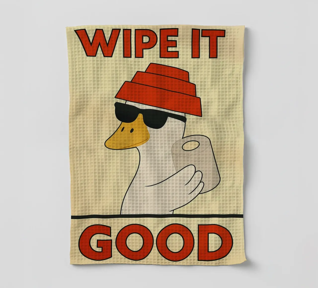 wipe it good funny duck tea towel by xandrax