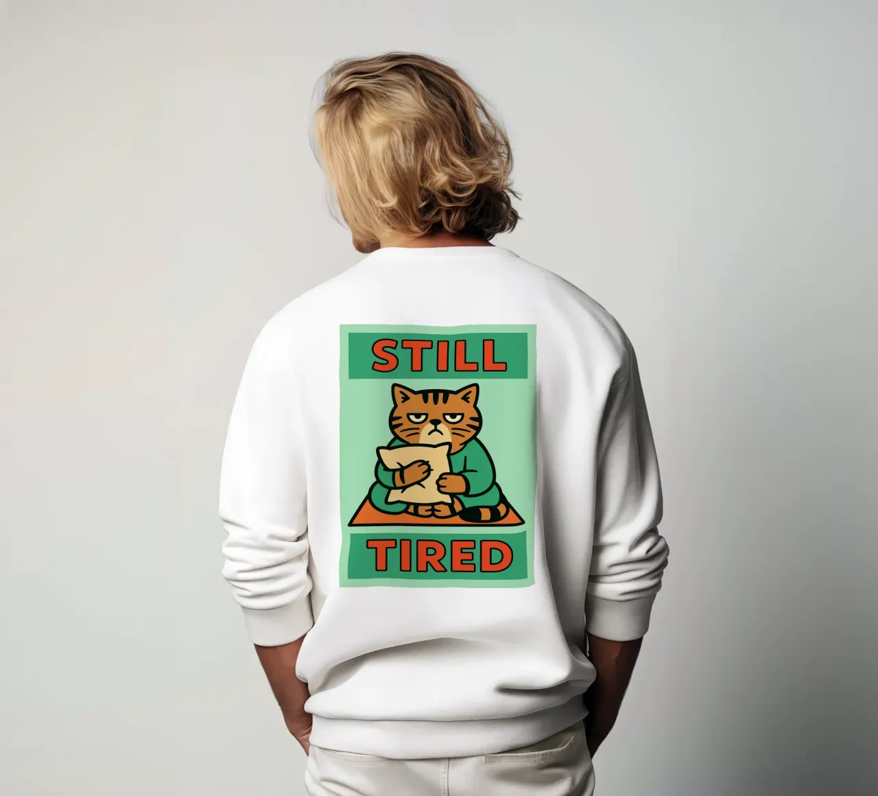gatto divertente ancora stanco felpa da xandrax
