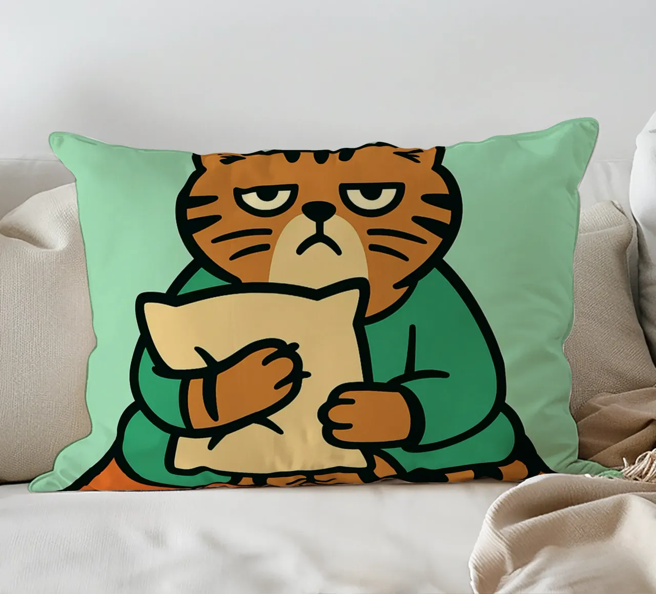 gatto divertente ancora stanco cuscino da xandrax