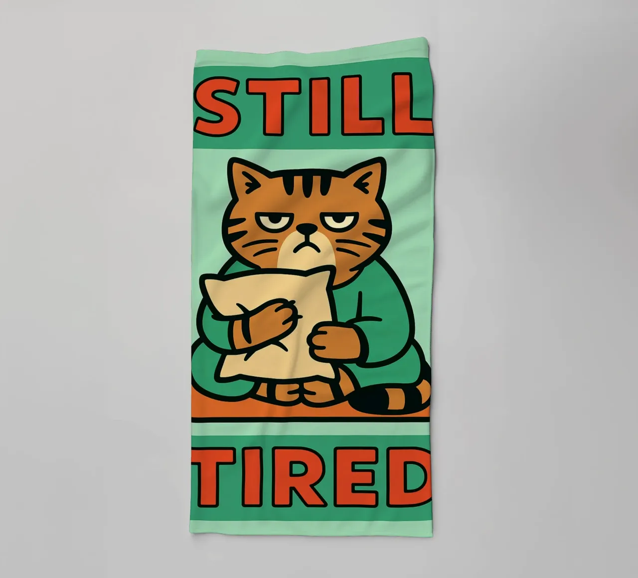 still tired funny cat towel by xandrax