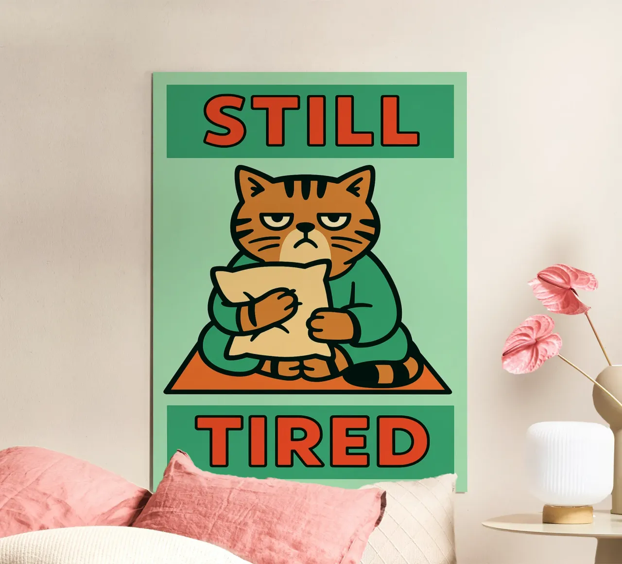 gatto divertente ancora stanco carta hahnemühle da xandrax