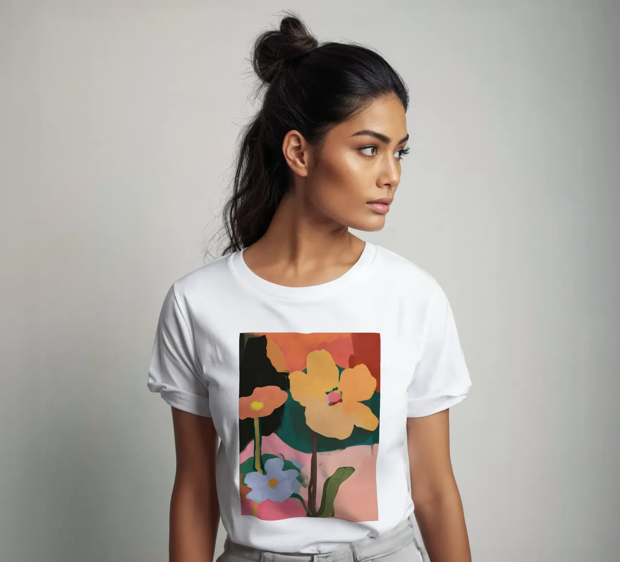Tramonto floreale t-shirt da M.A.Z.U.N.