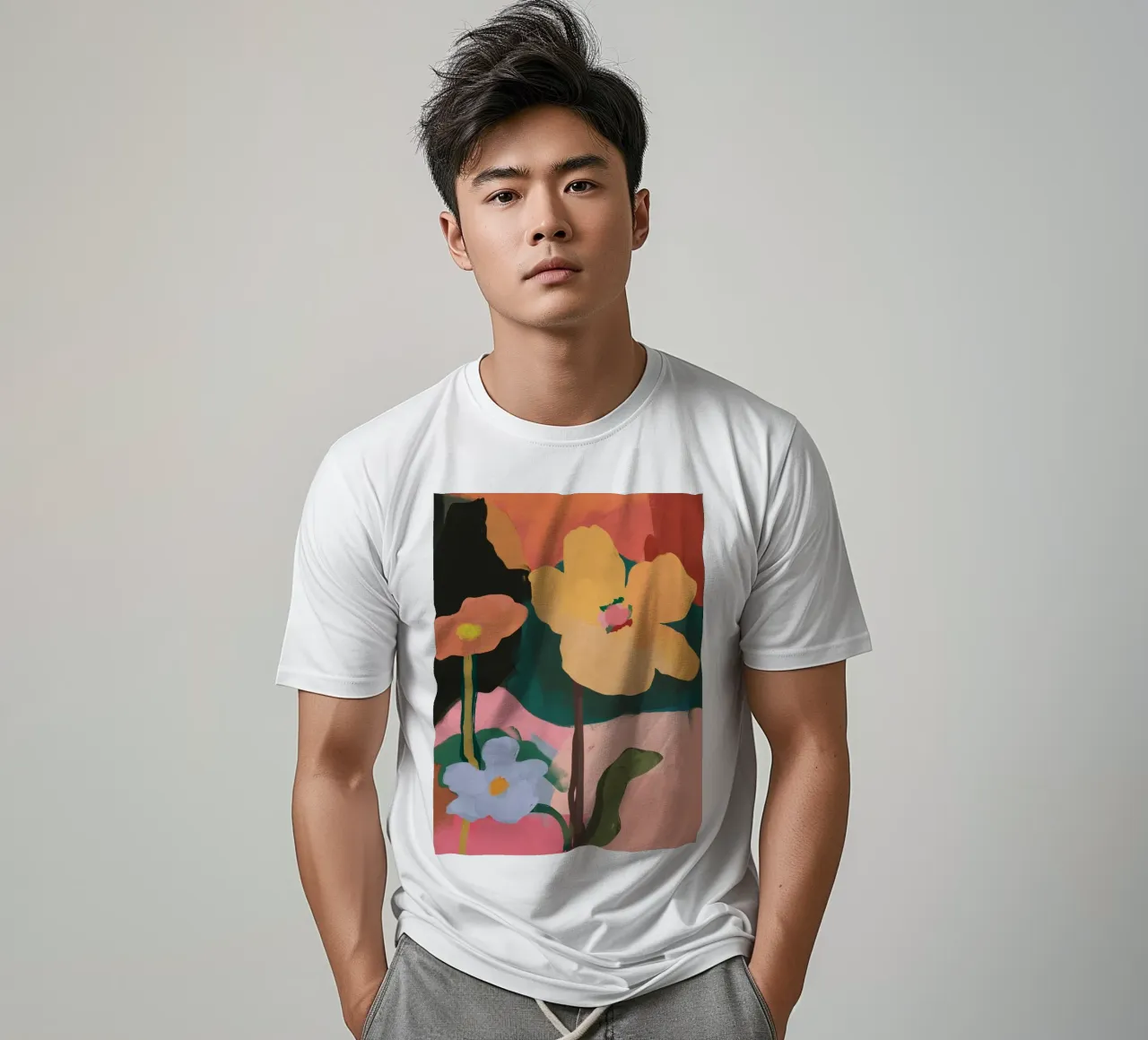 Tramonto floreale t-shirt da M.A.Z.U.N.