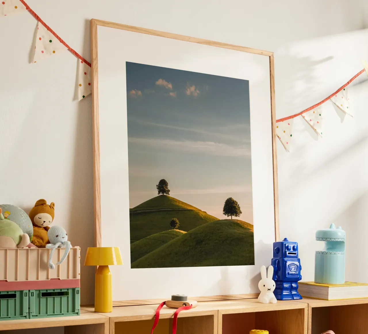 Three Sunset Hills poster by Marcel Bisig