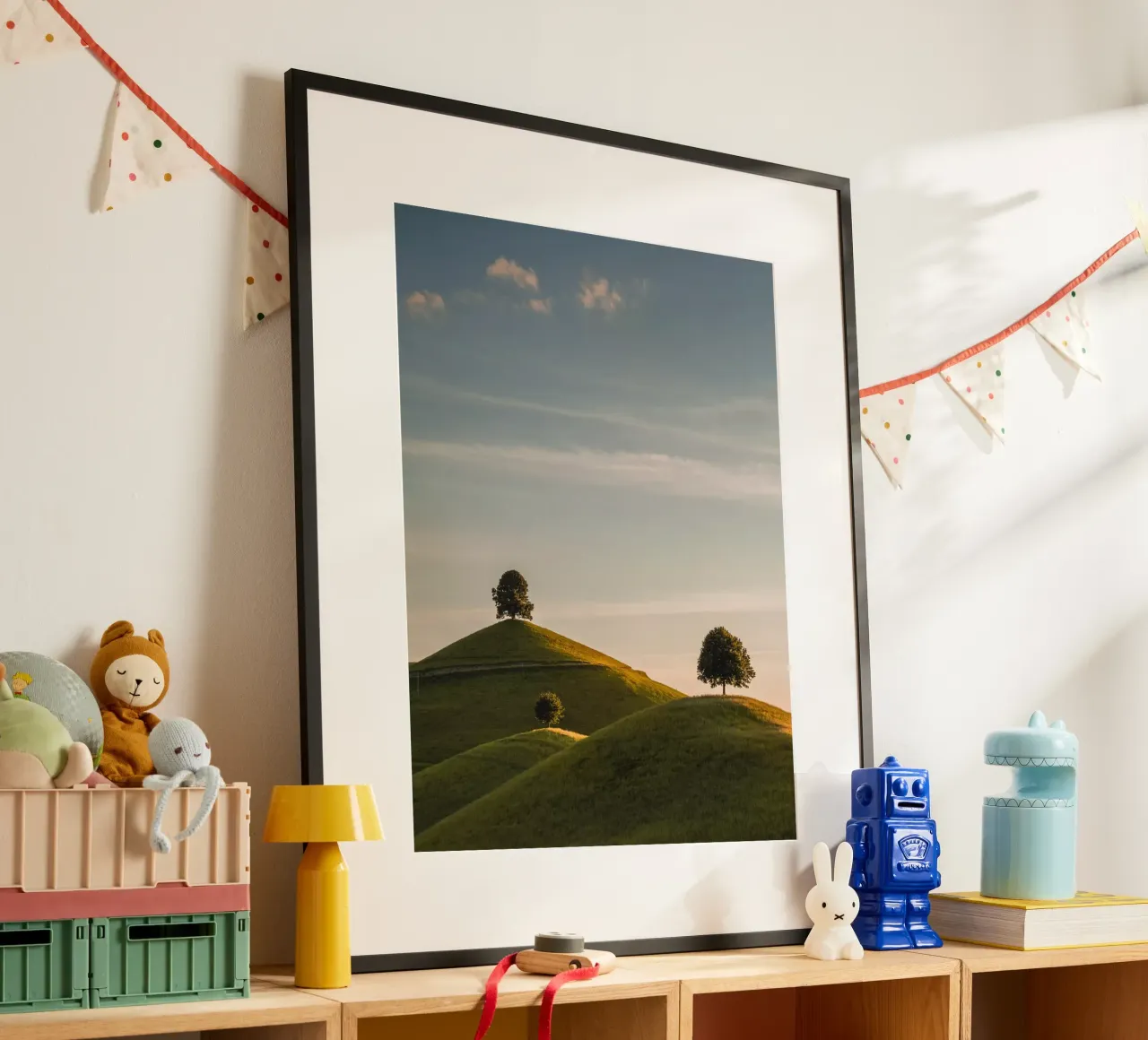 Three Sunset Hills poster by Marcel Bisig