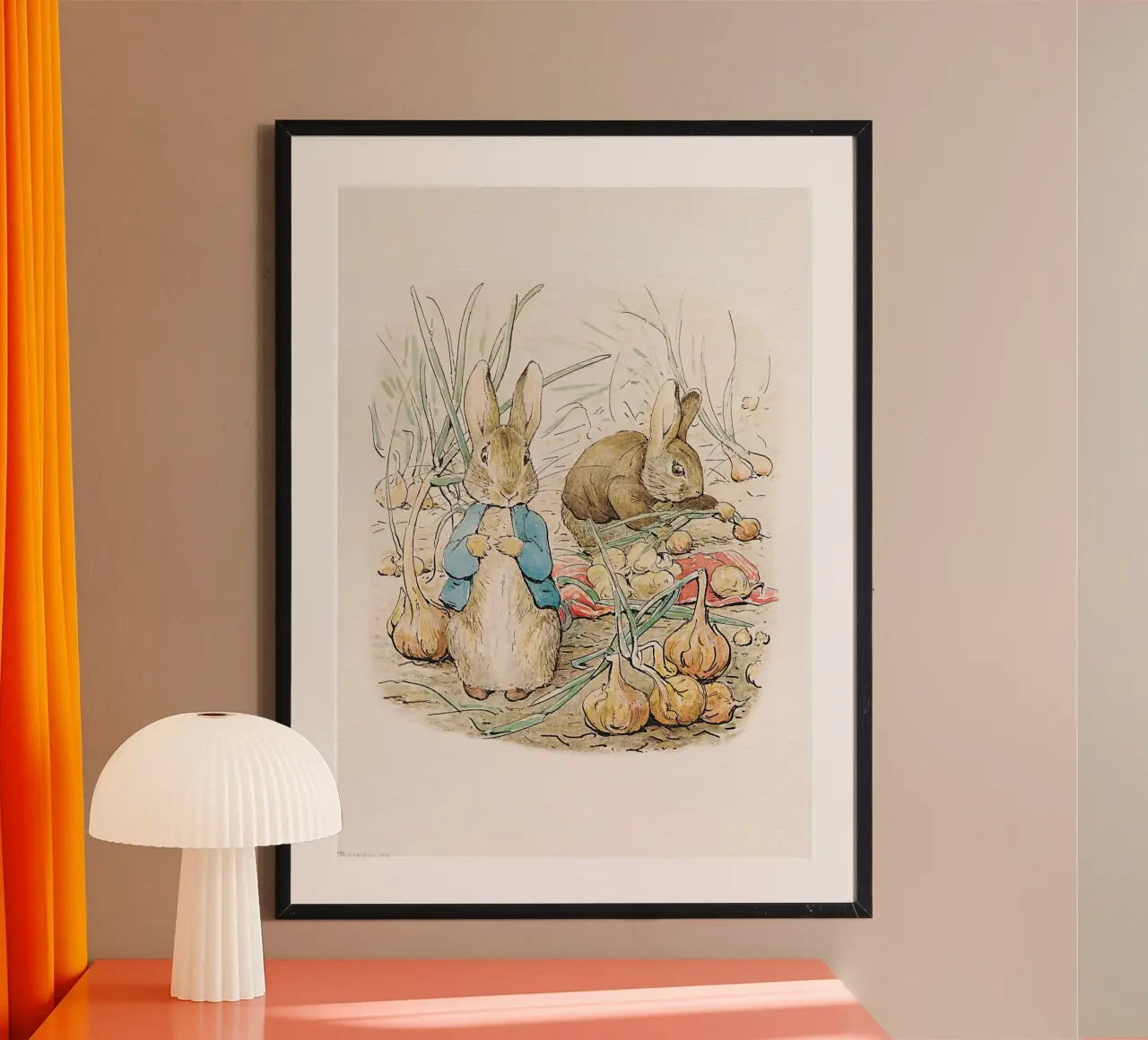 Peter Rabbit e i suoi amici n. 1 poster con telaio in legno da Panait Ivascu