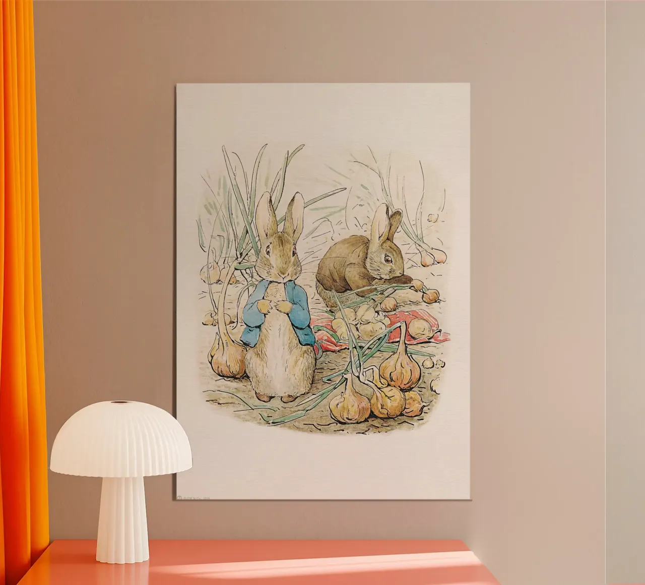 Peter Rabbit e i suoi amici n. 1 poster con telaio in legno da Panait Ivascu