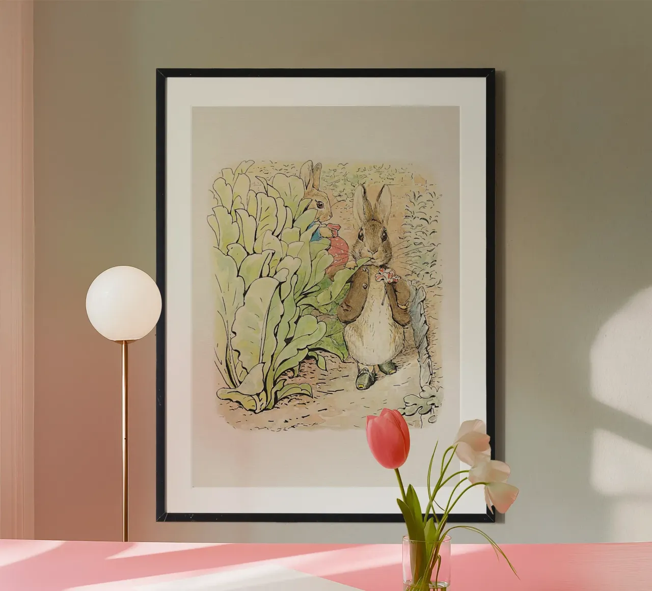 Peter Rabbit e i suoi amici n. 2 poster con telaio in legno da Panait Ivascu