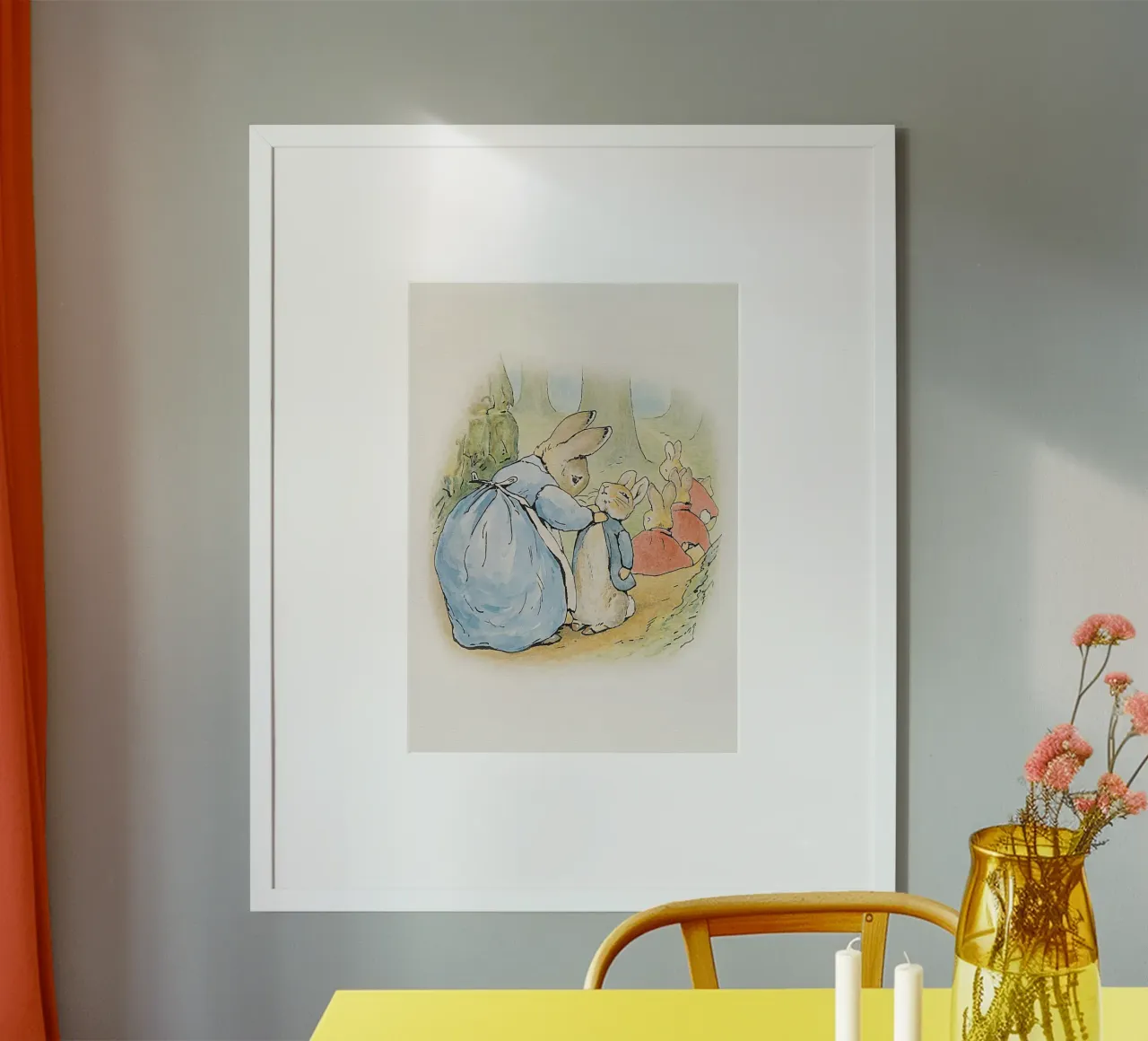 Peter Rabbit e i suoi amici n. 3 poster con telaio in legno da Panait Ivascu