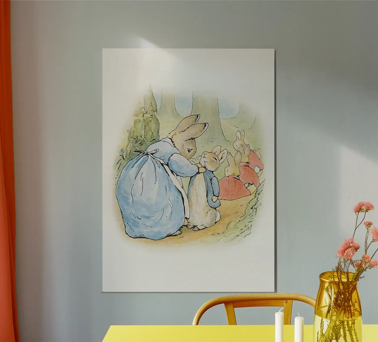 Peter Rabbit e i suoi amici n. 3 poster con telaio in legno da Panait Ivascu