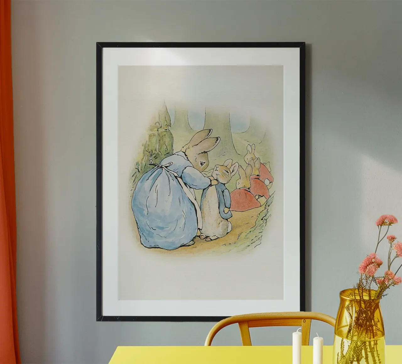 Peter Rabbit e i suoi amici n. 3 poster con telaio in legno da Panait Ivascu