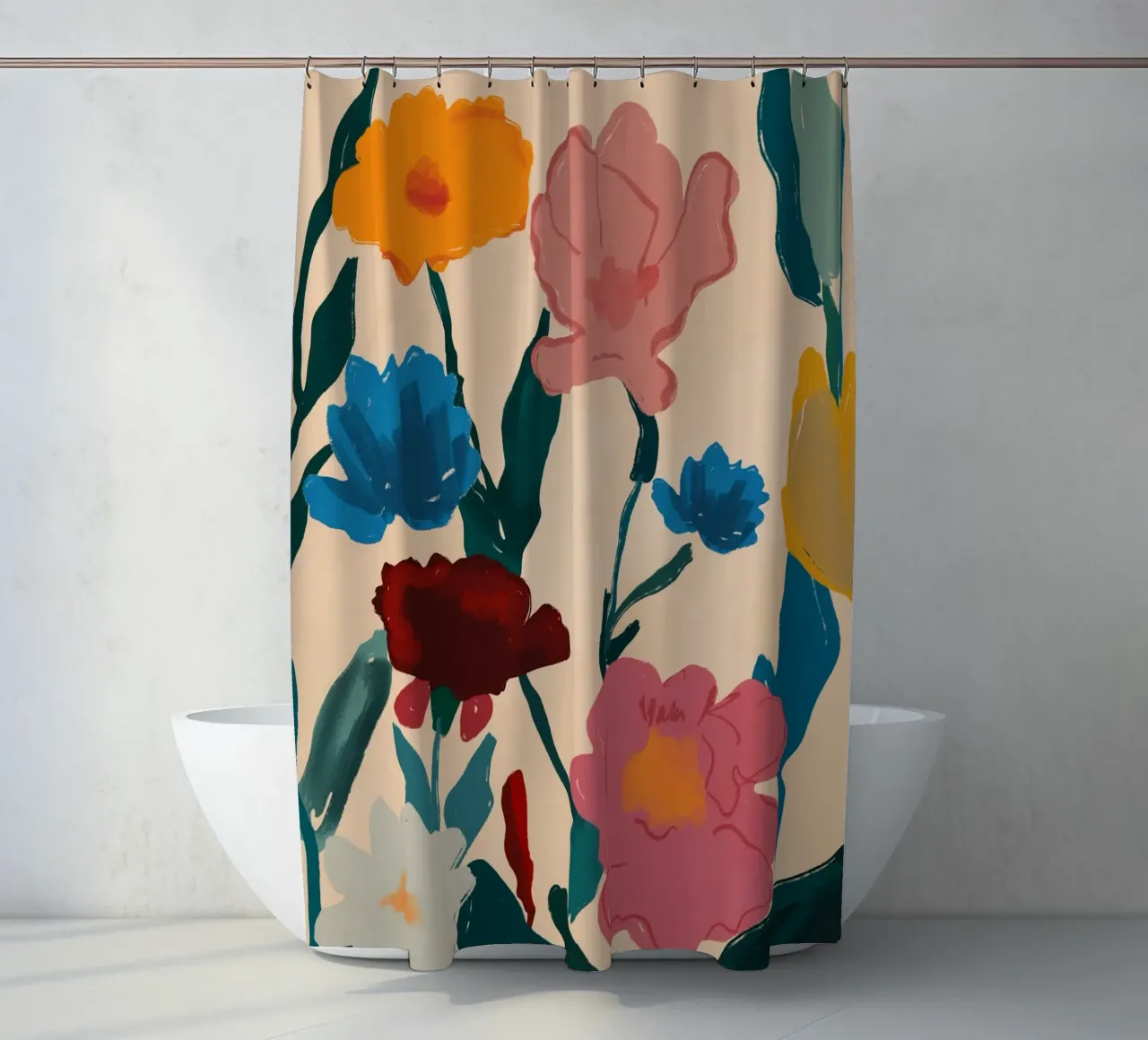 Fioritura a colori tenda da doccia da M.A.Z.U.N.