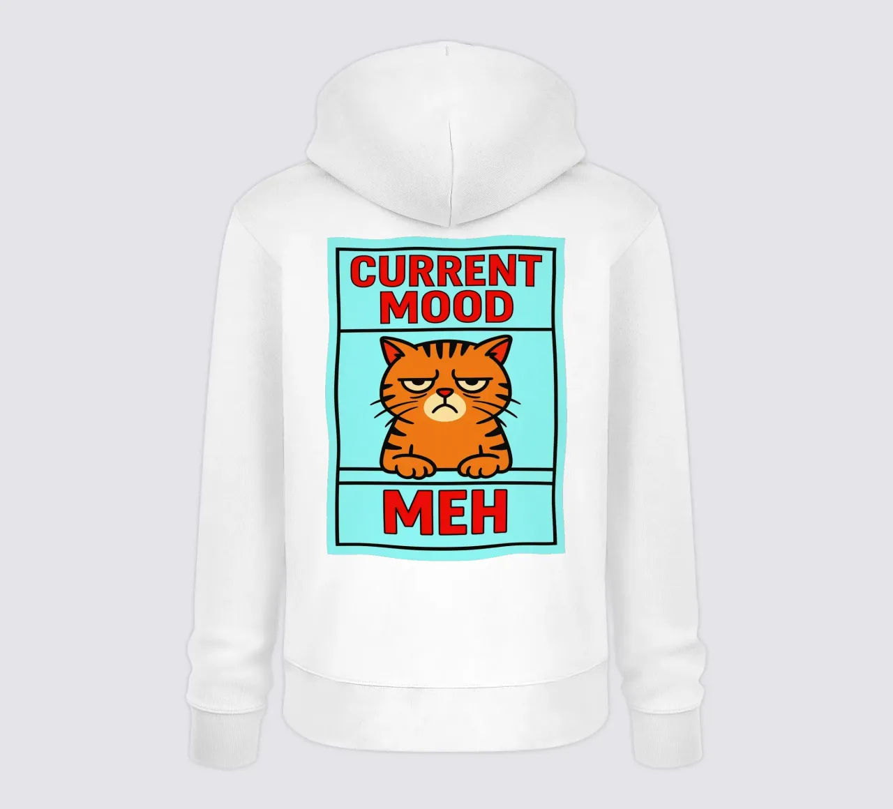 umore attuale meh gatto divertente felpa con cappuccio da xandrax