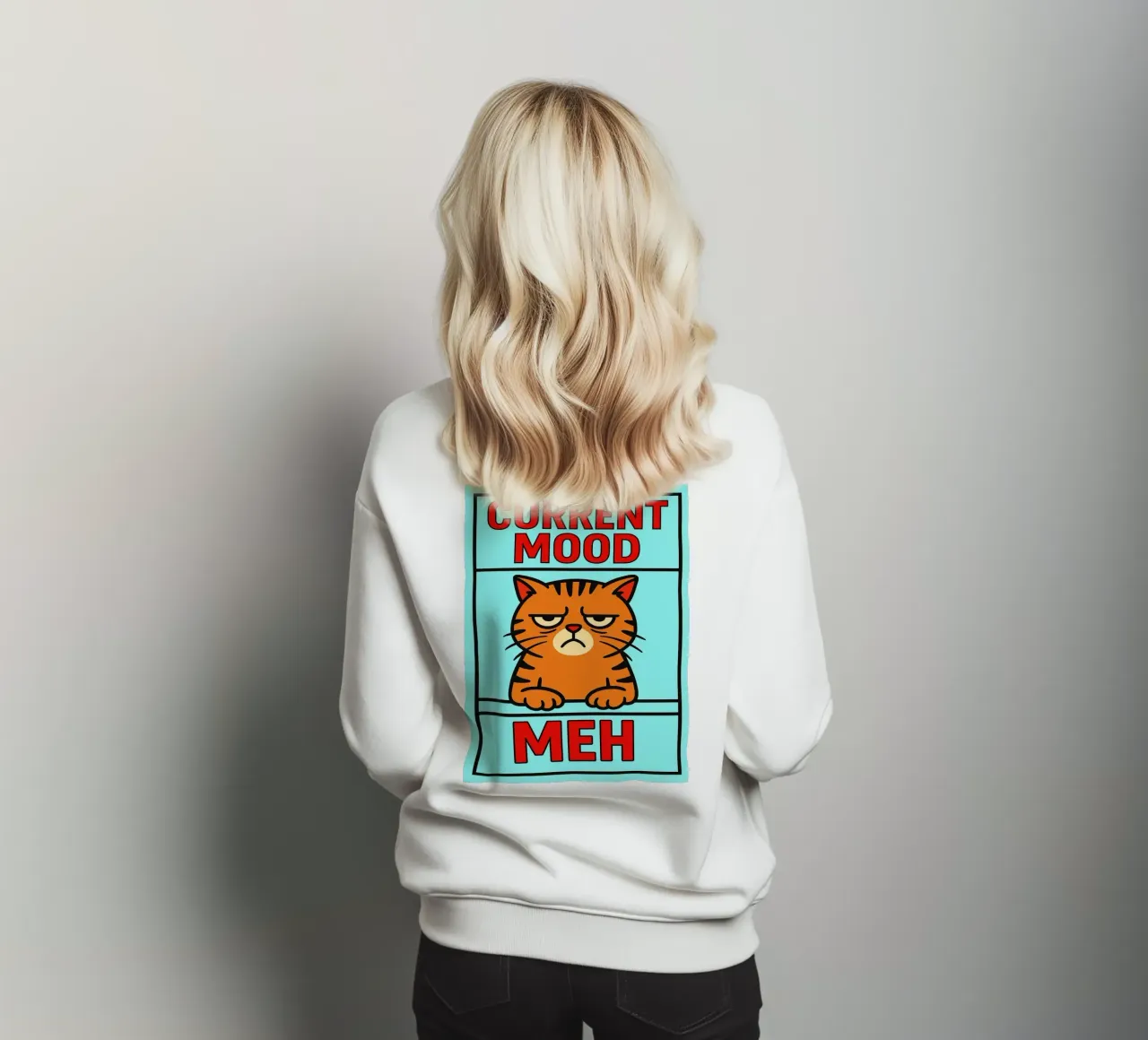 umore attuale meh gatto divertente felpa da xandrax