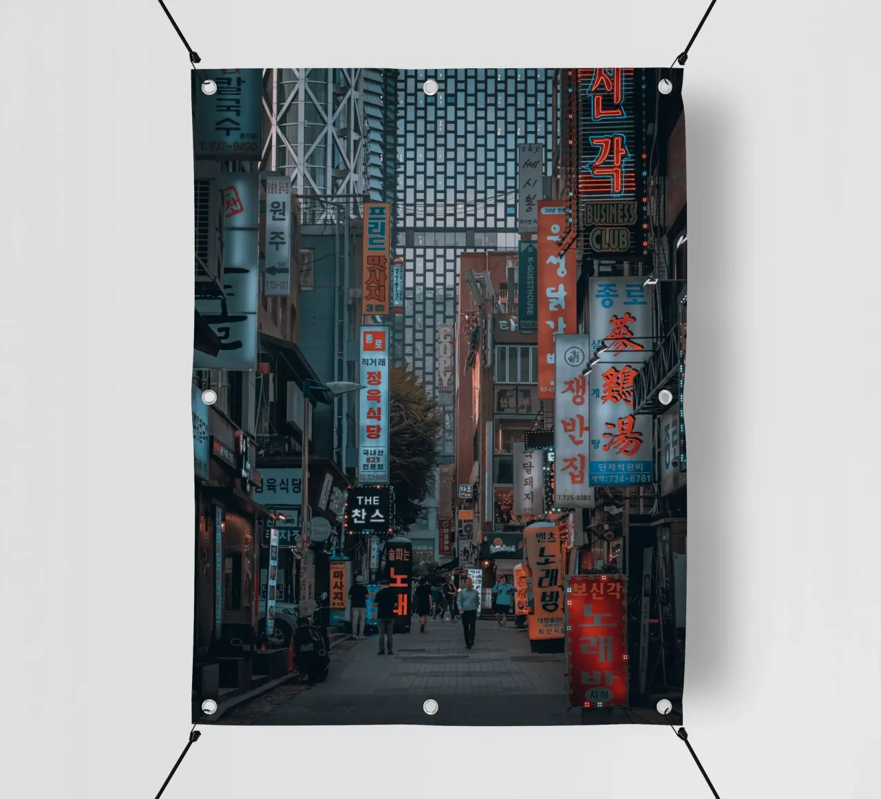Insegne al neon di Seul, Corea telo in pvc da Marcel Bisig
