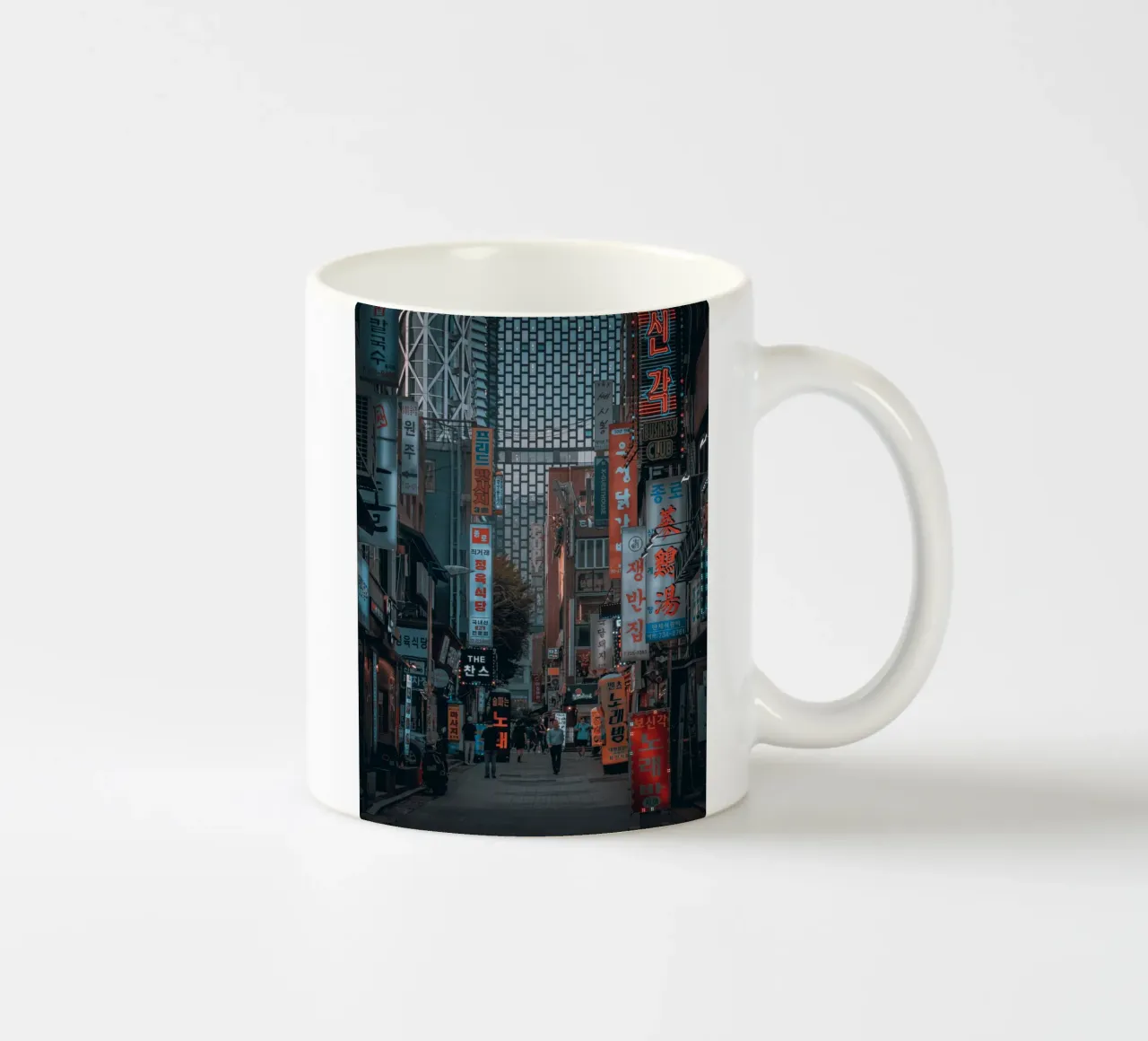 Insegne al neon di Seul, Corea tazza in ceramica da Marcel Bisig
