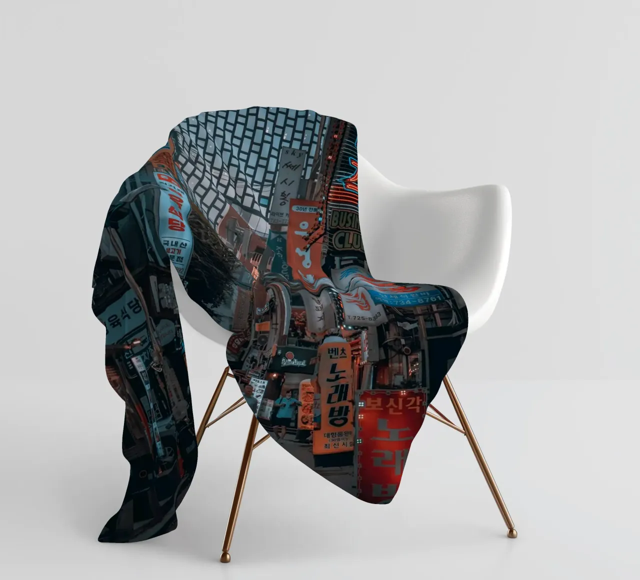 Insegne al neon di Seul, Corea coperta in pile da Marcel Bisig