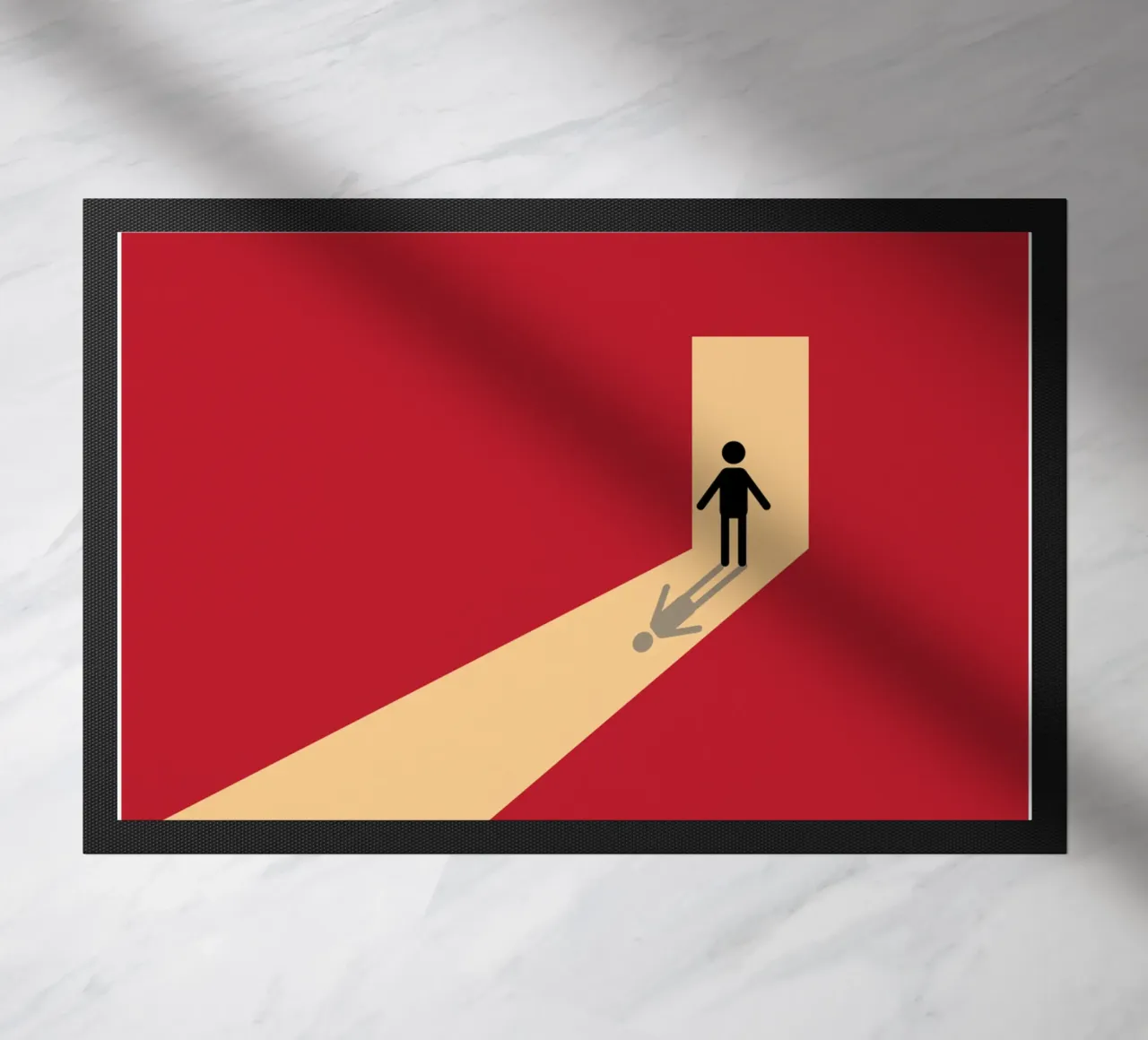 man shadow in front the door doormat by Toolee