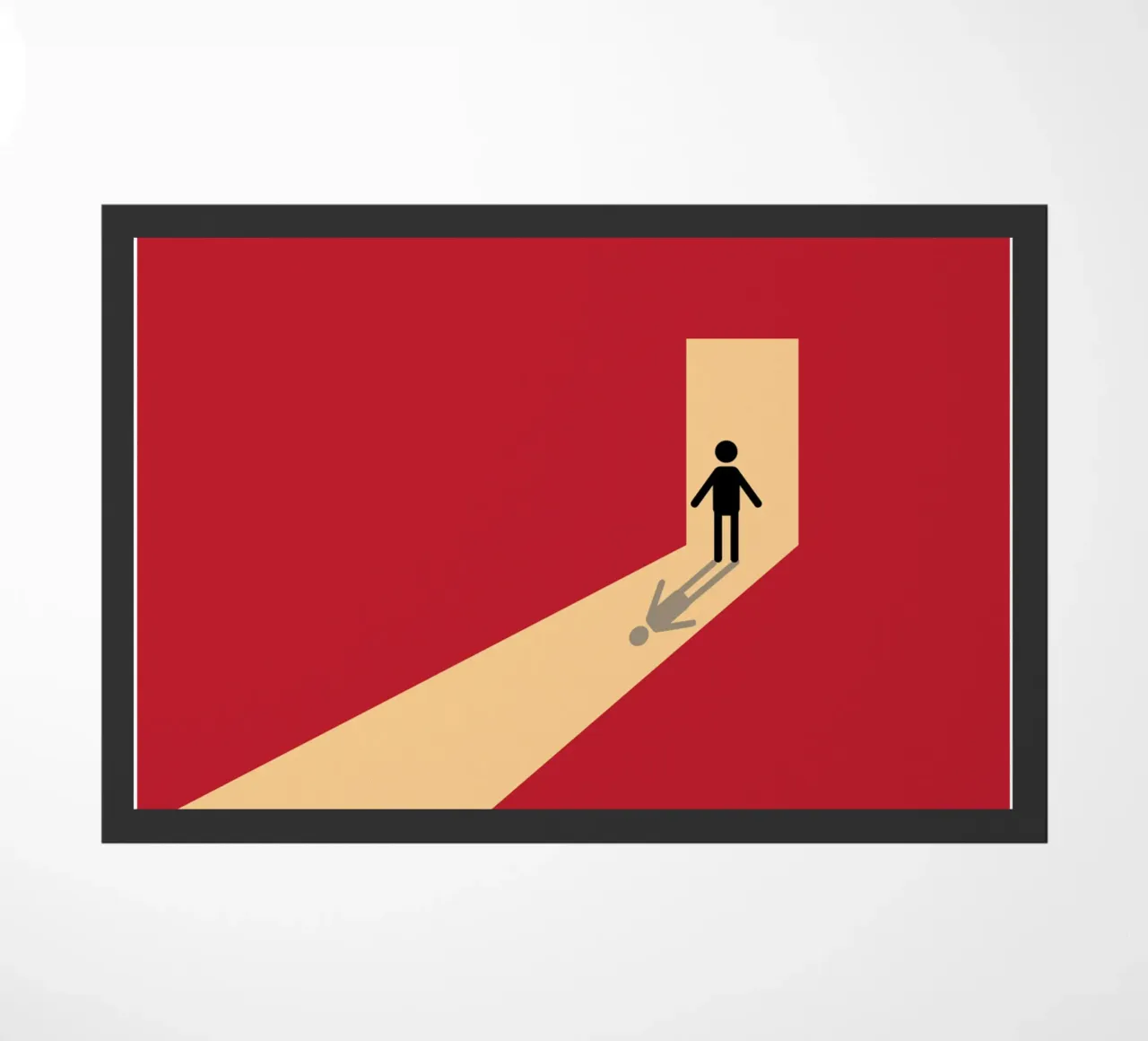 man shadow in front the door doormat by Toolee