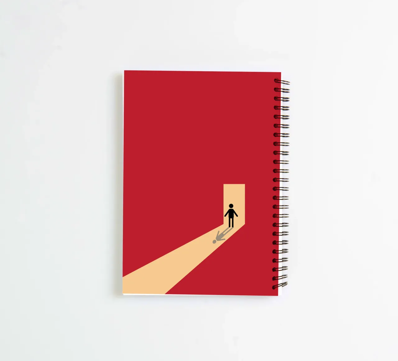 man shadow in front the door spiral notebook by Toolee