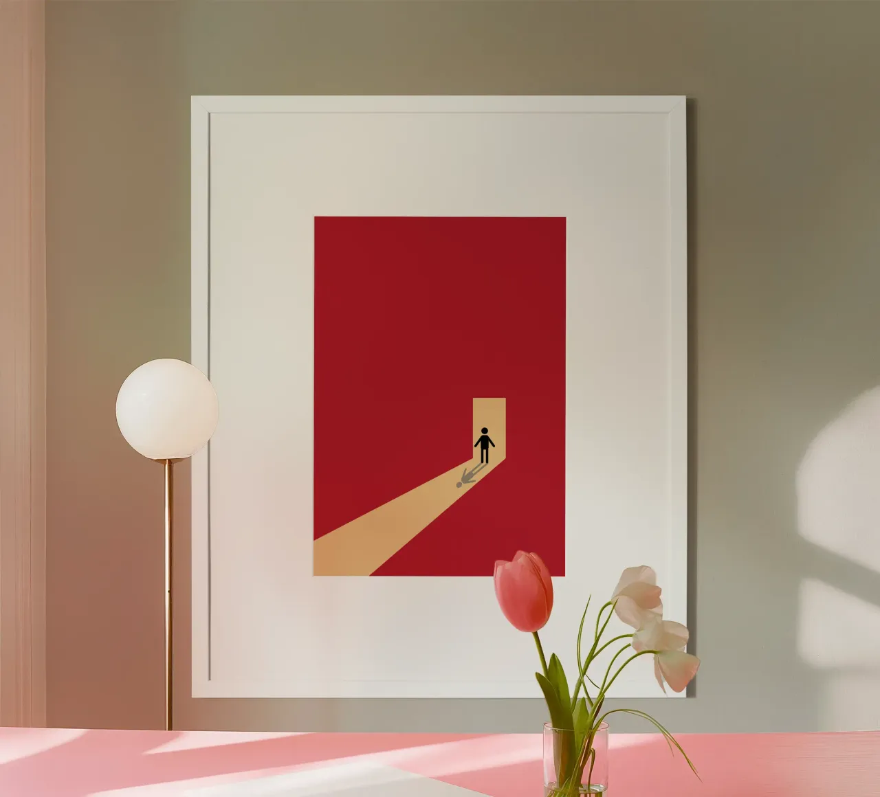 man shadow in front the door hahnemühle by Toolee