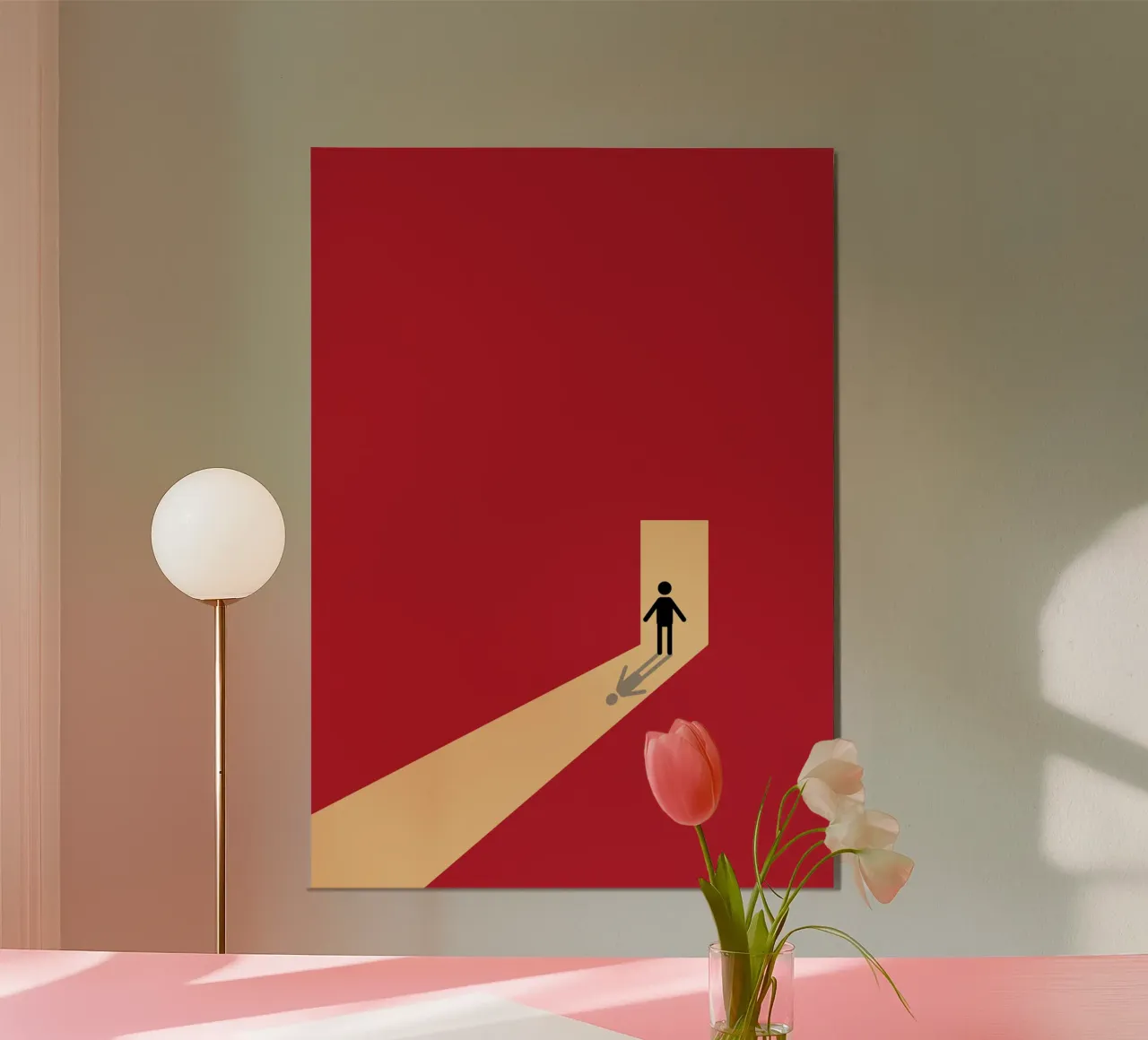 man shadow in front the door hahnemühle by Toolee