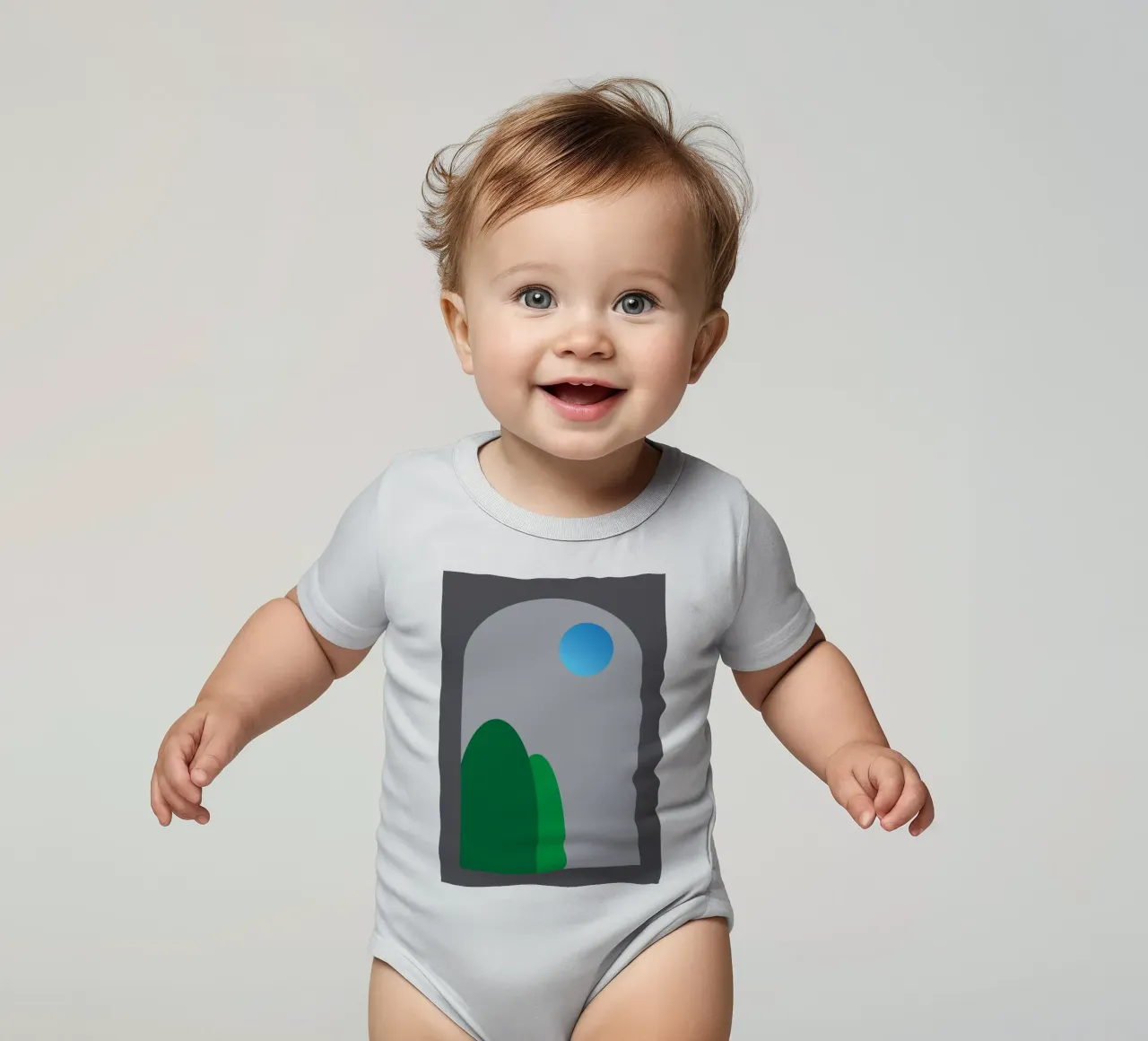 vista notturna dalle finestre body neonato maniche corte da Toolee
