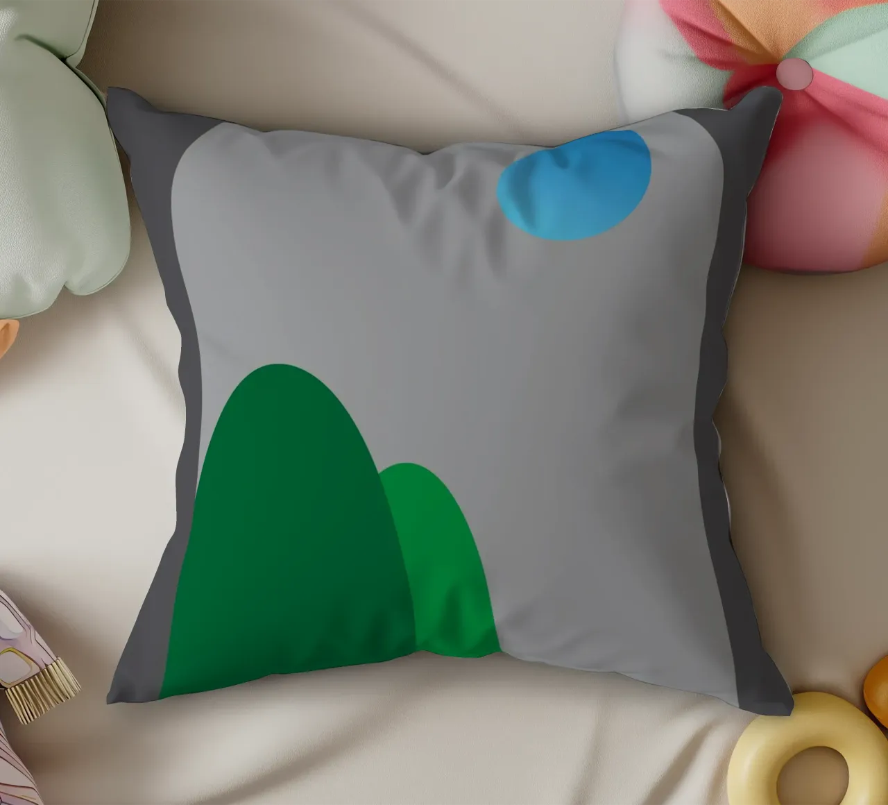vue nocturne depuis les fenêtres coussin de Toolee