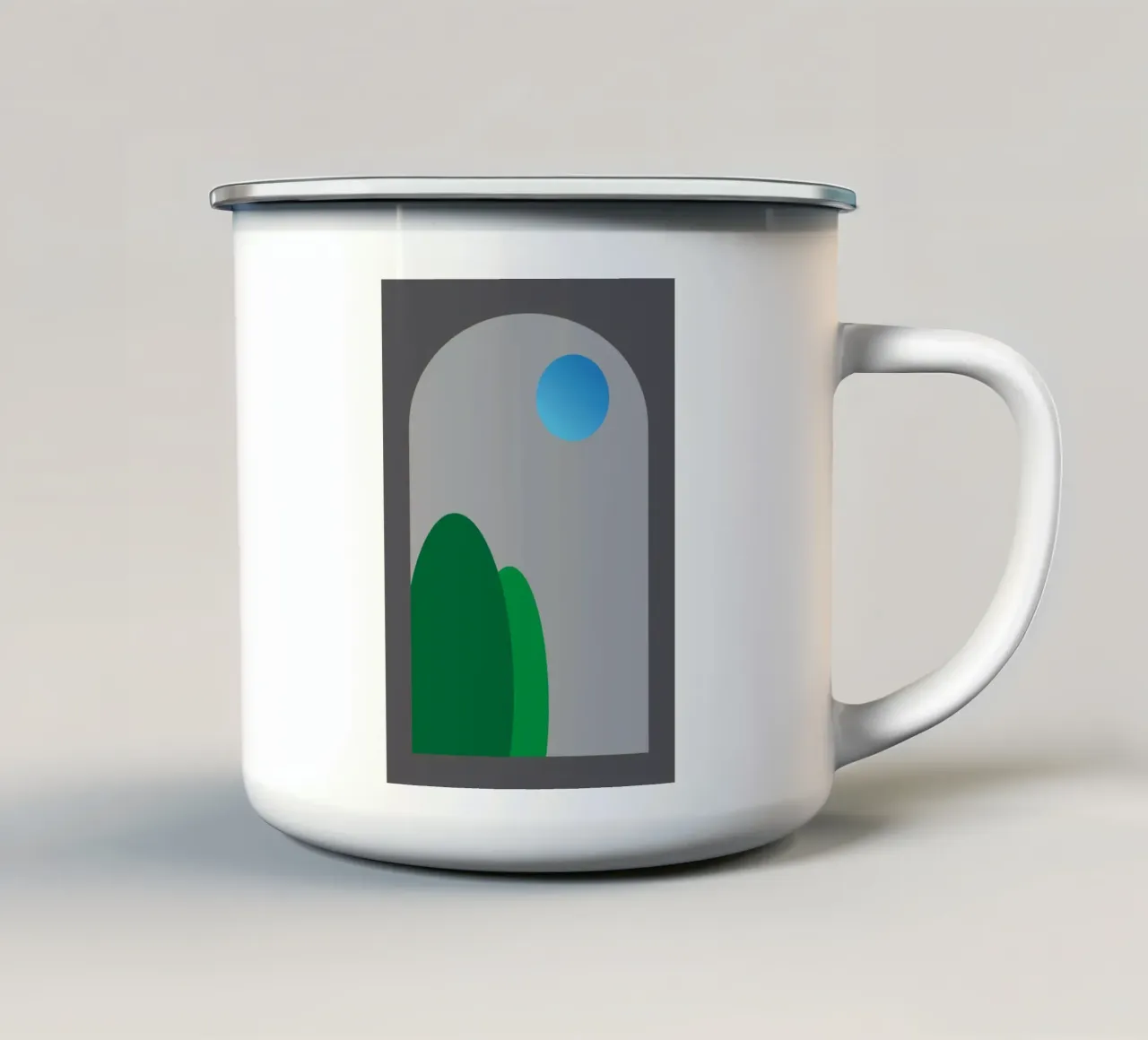 vue nocturne depuis les fenêtres mug en émail de Toolee