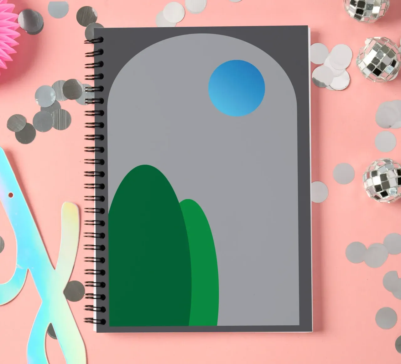 vue nocturne depuis les fenêtres carnet à spirale de Toolee