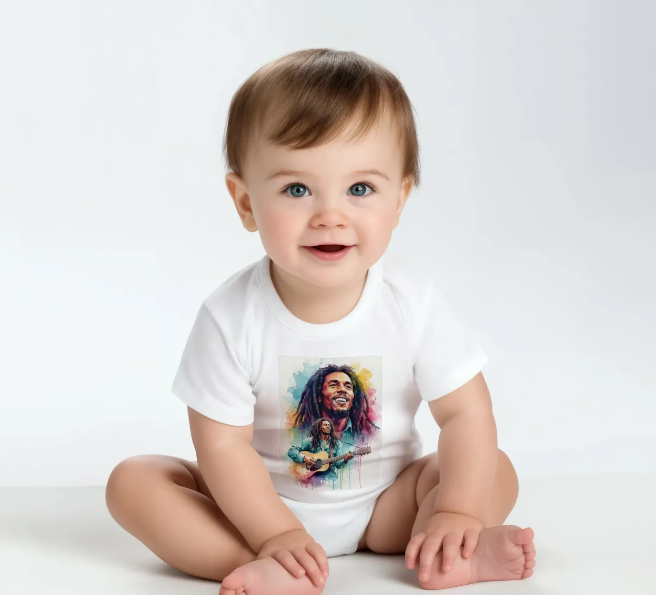 Festa reggae di Bob Marley body neonato maniche corte da Kalis
