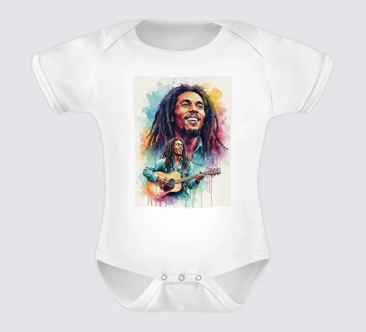 Festa reggae di Bob Marley body neonato maniche corte da Kalis