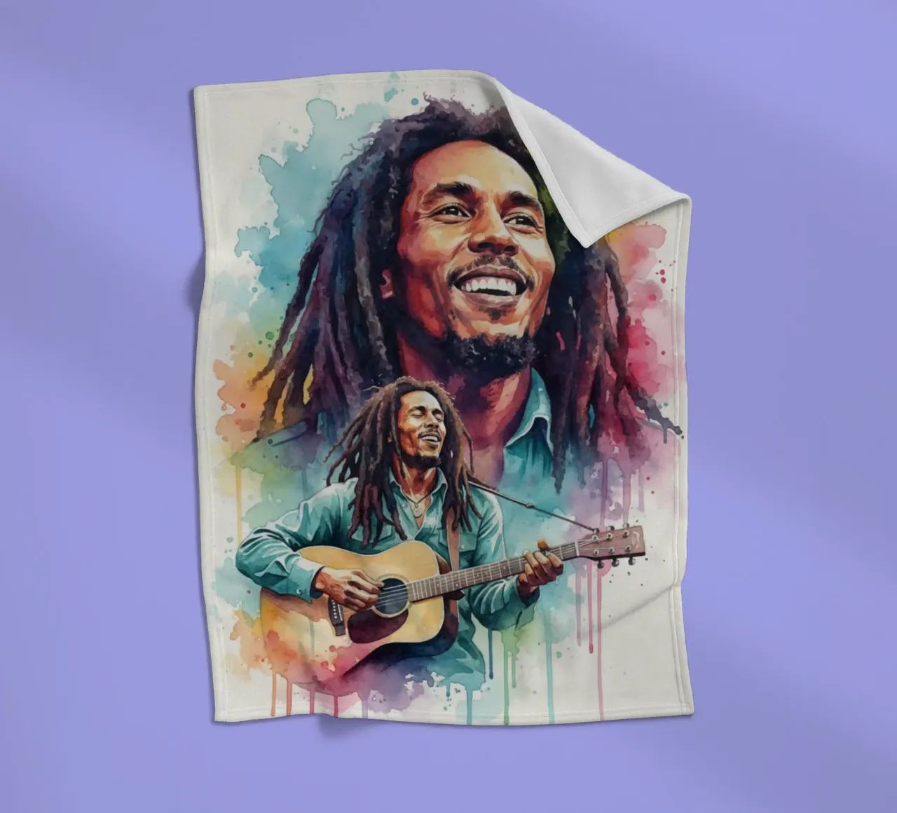 Festa reggae di Bob Marley coperta in pile da Kalis