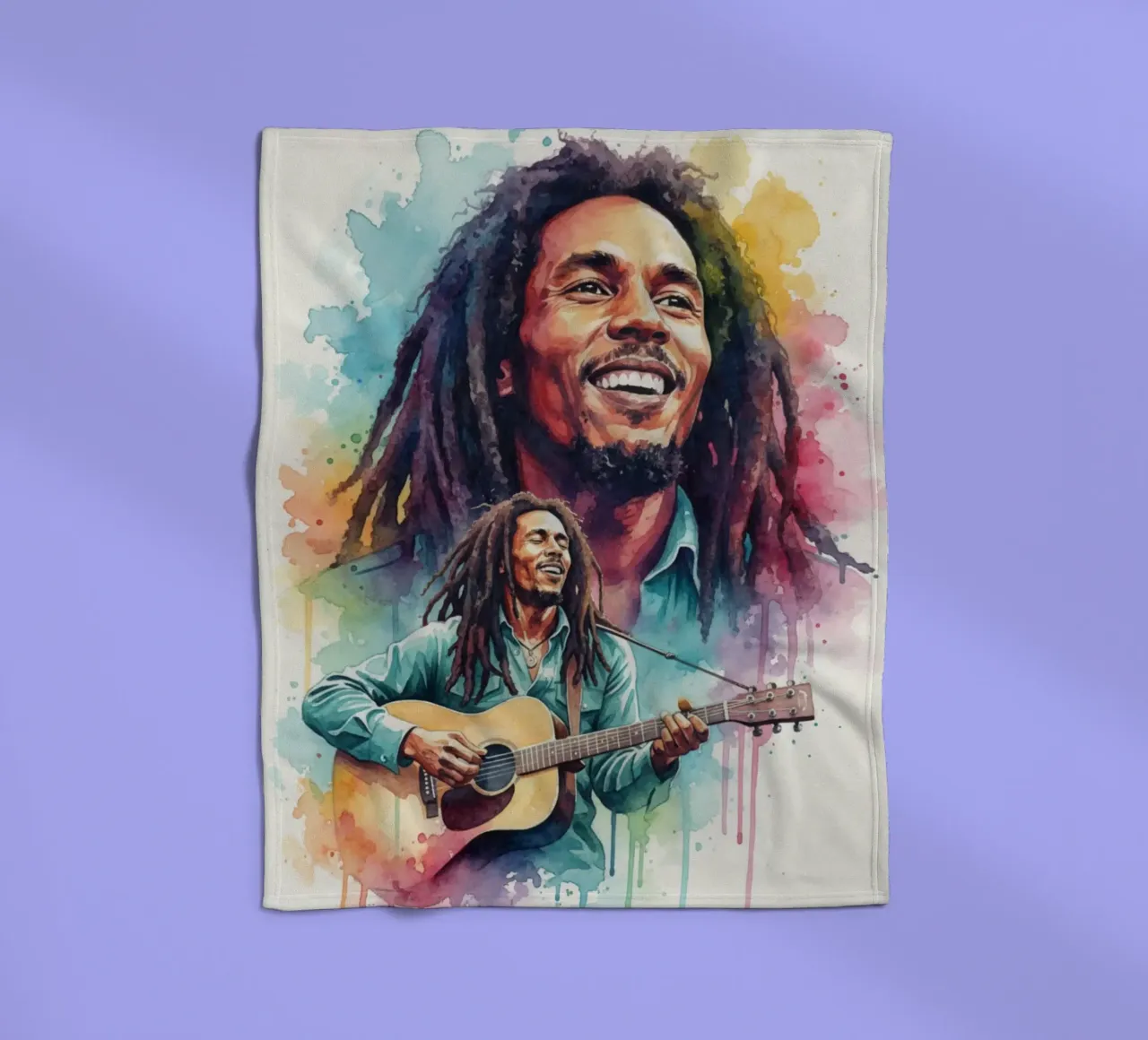 Festa reggae di Bob Marley coperta in pile da Kalis