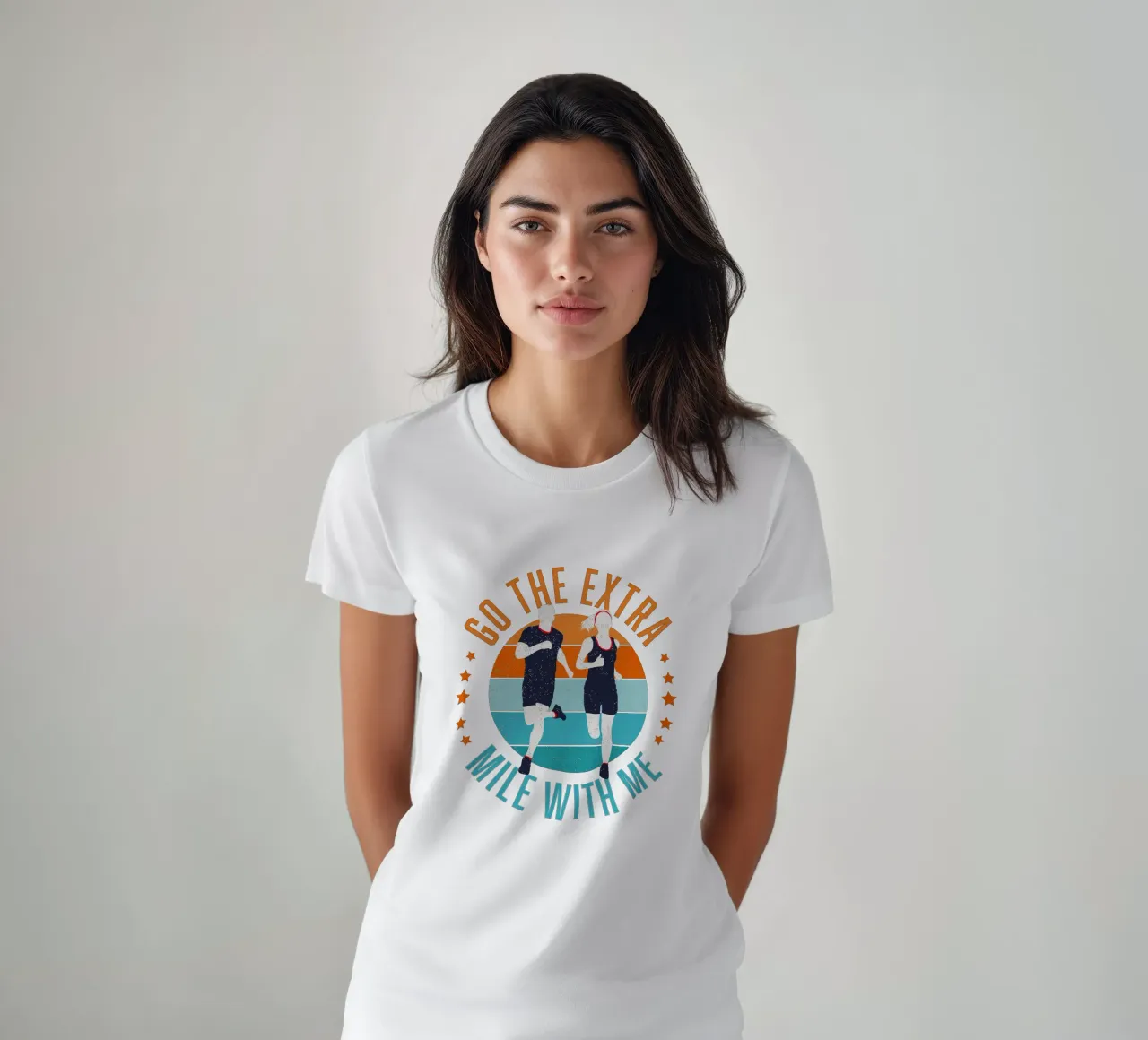 Fai il miglio in più con me. Motivazione per i Läufer. t-shirt da CalliLetters