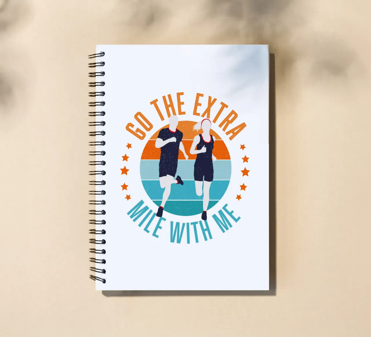 Go the extra mile with me. Motivation für Läufer. spiral notebook by CalliLetters