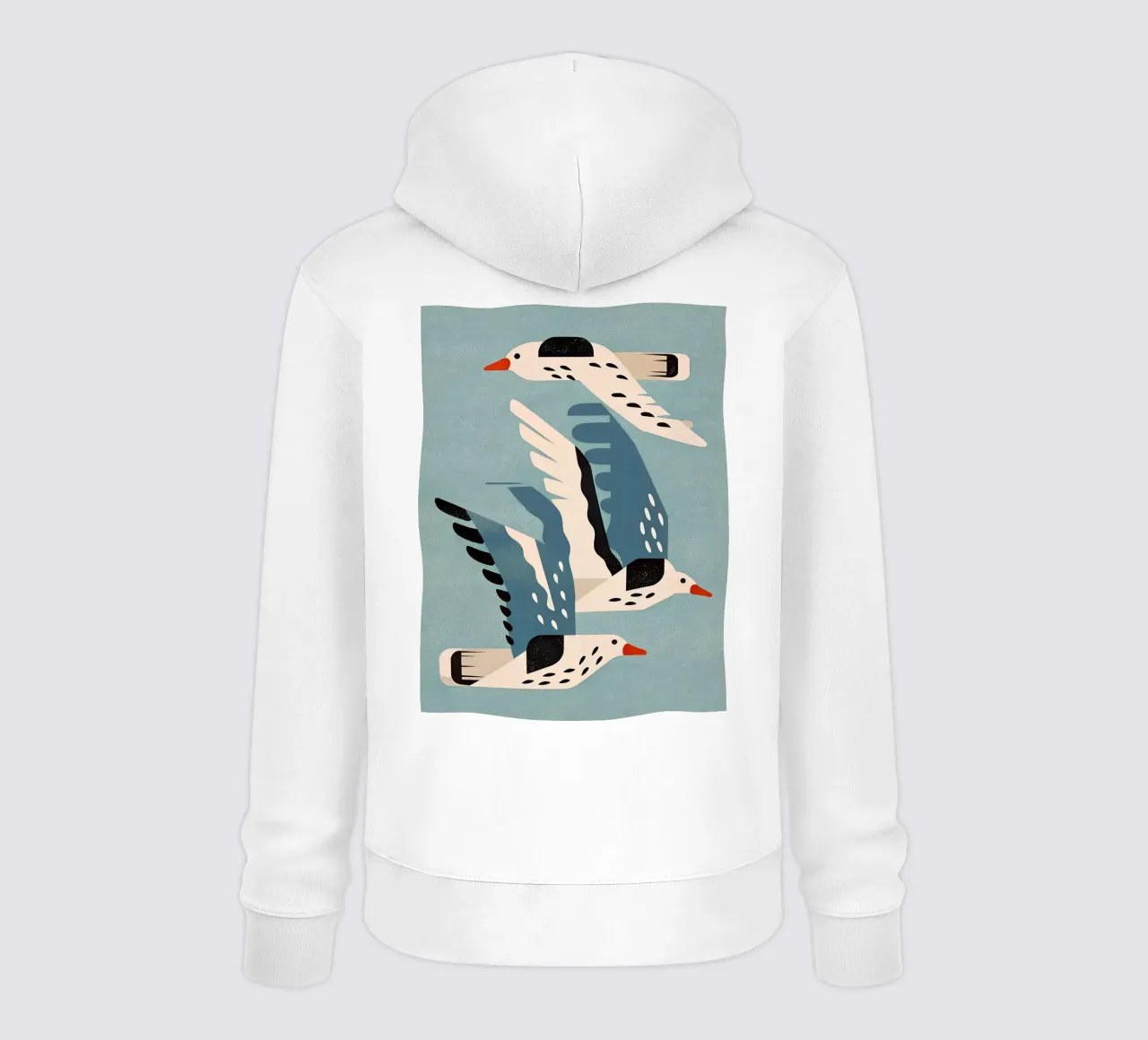 Gabbiani in volo - murale scandinavo felpa con cappuccio da Studio Sori