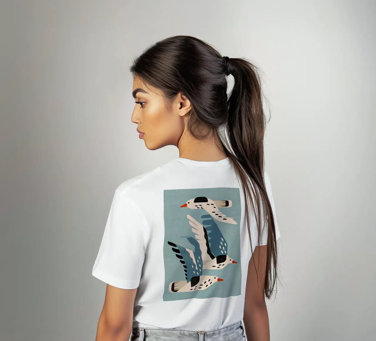Gabbiani in volo - murale scandinavo t-shirt da Studio Sori
