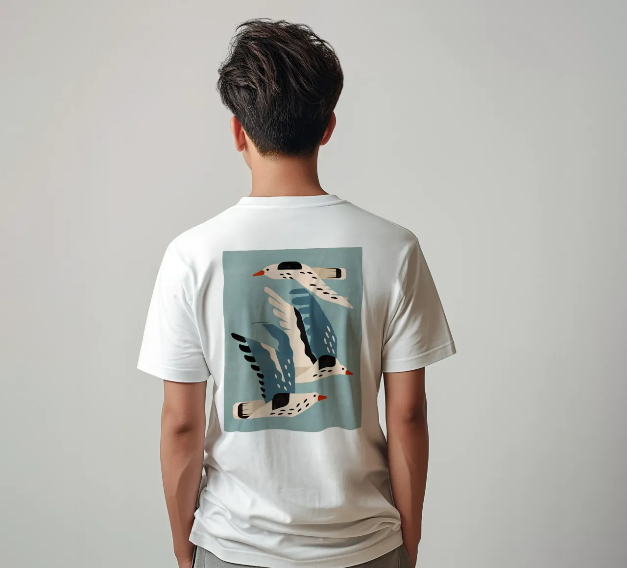 Gabbiani in volo - murale scandinavo t-shirt da Studio Sori