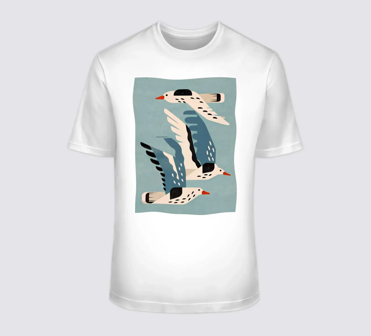 Gabbiani in volo - murale scandinavo t-shirt da Studio Sori