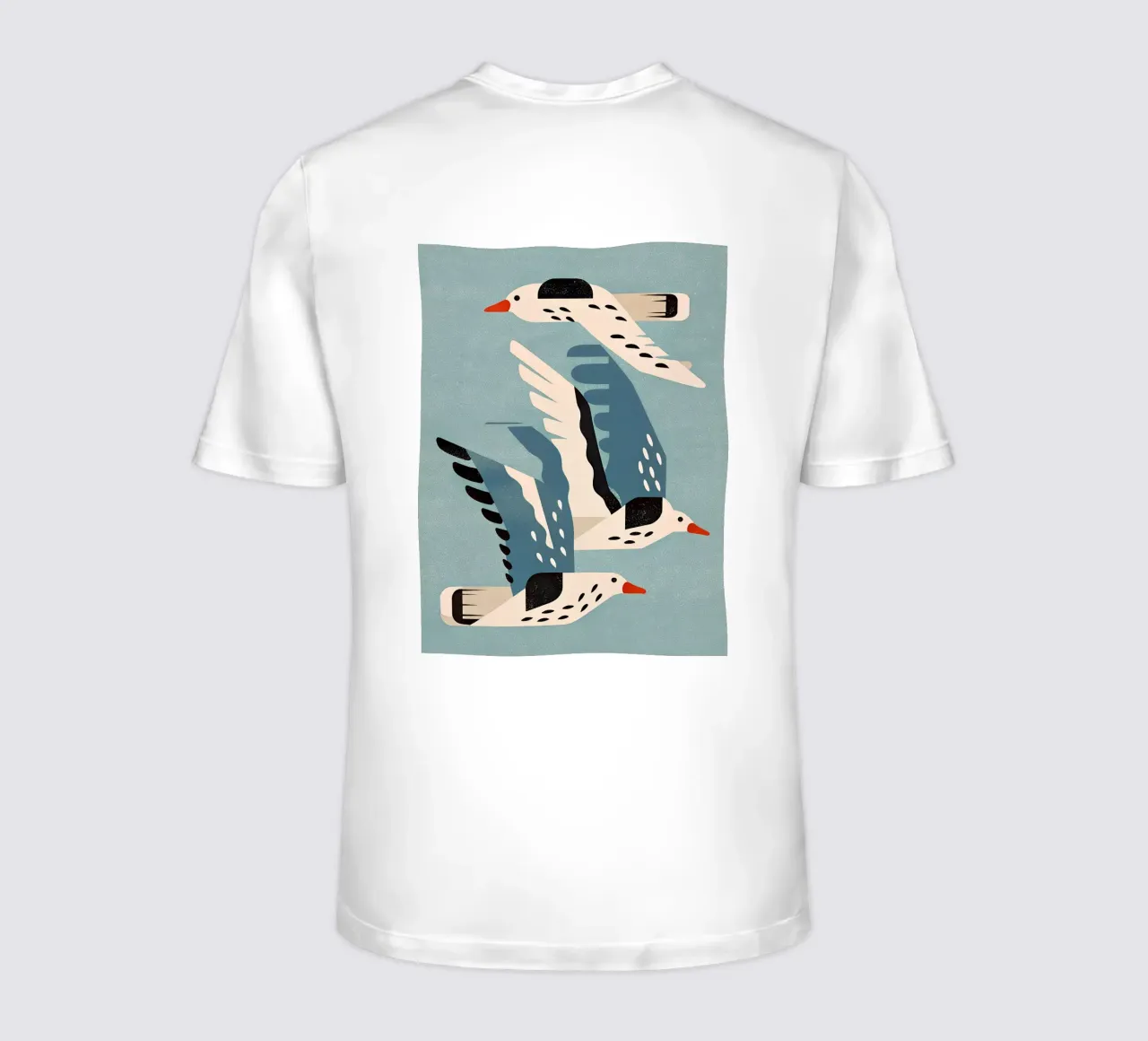 Gabbiani in volo - murale scandinavo t-shirt da Studio Sori