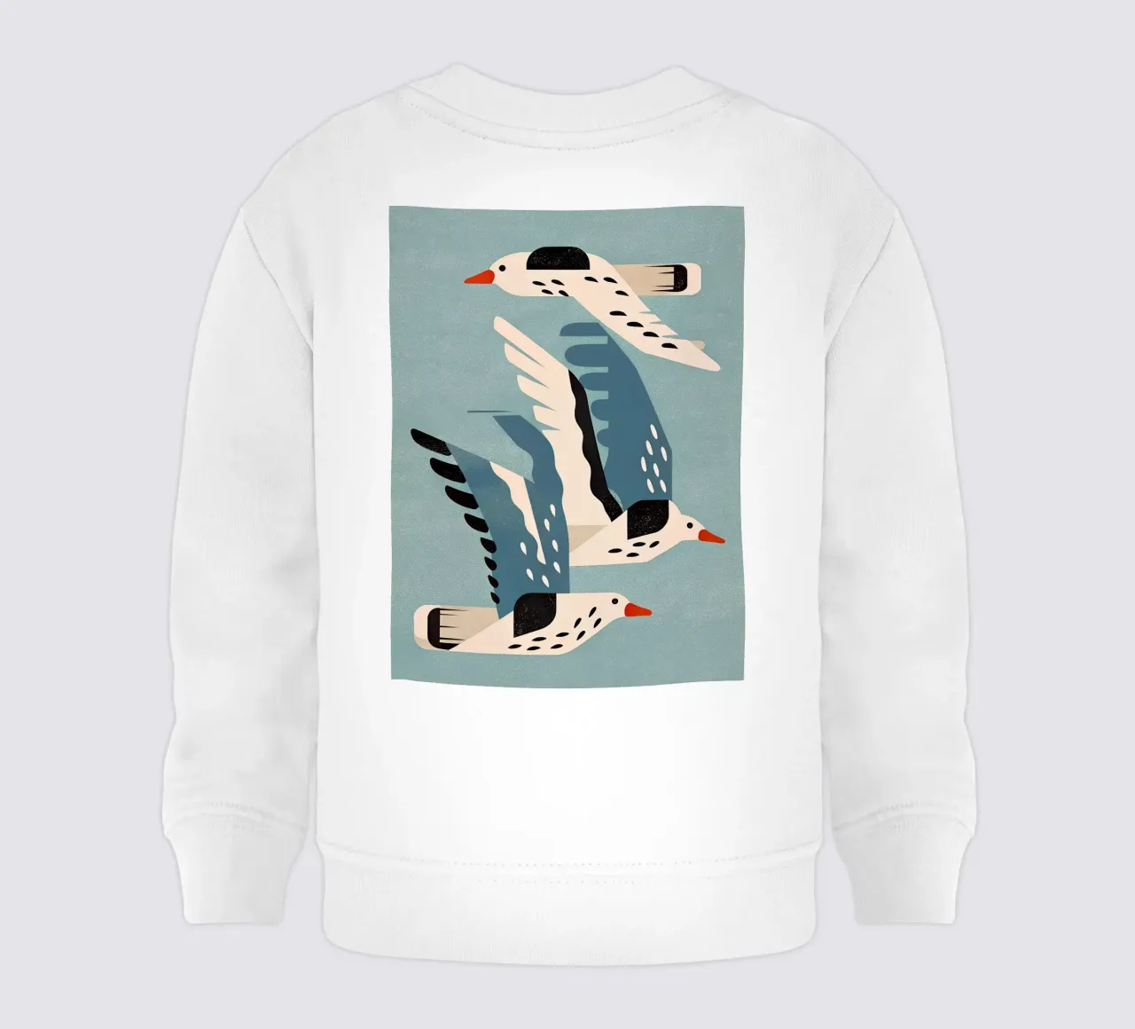 Gabbiani in volo - murale scandinavo felpa neonato da Studio Sori