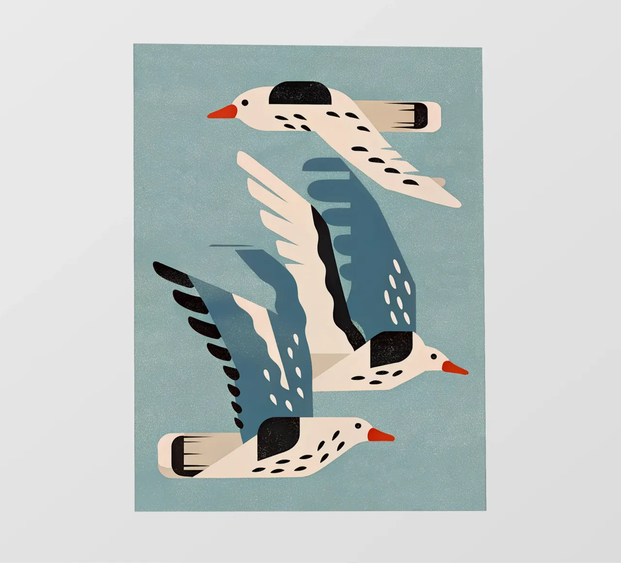 Gabbiani in volo - murale scandinavo telo in pvc da Studio Sori