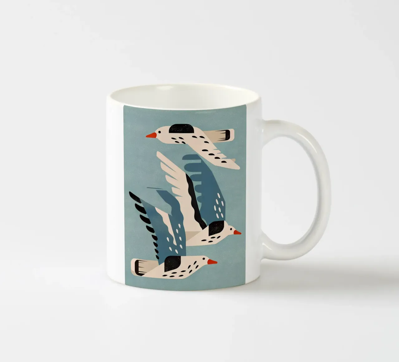 Gabbiani in volo - murale scandinavo tazza in ceramica da Studio Sori