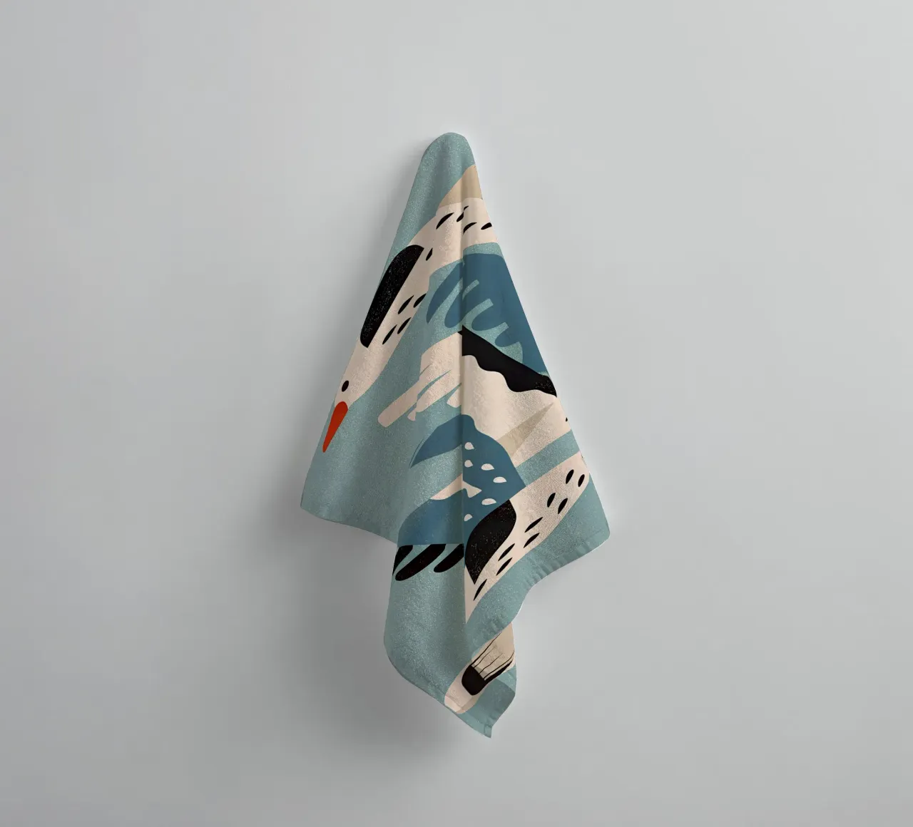 Gabbiani in volo - murale scandinavo asciugamano da bagno da Studio Sori