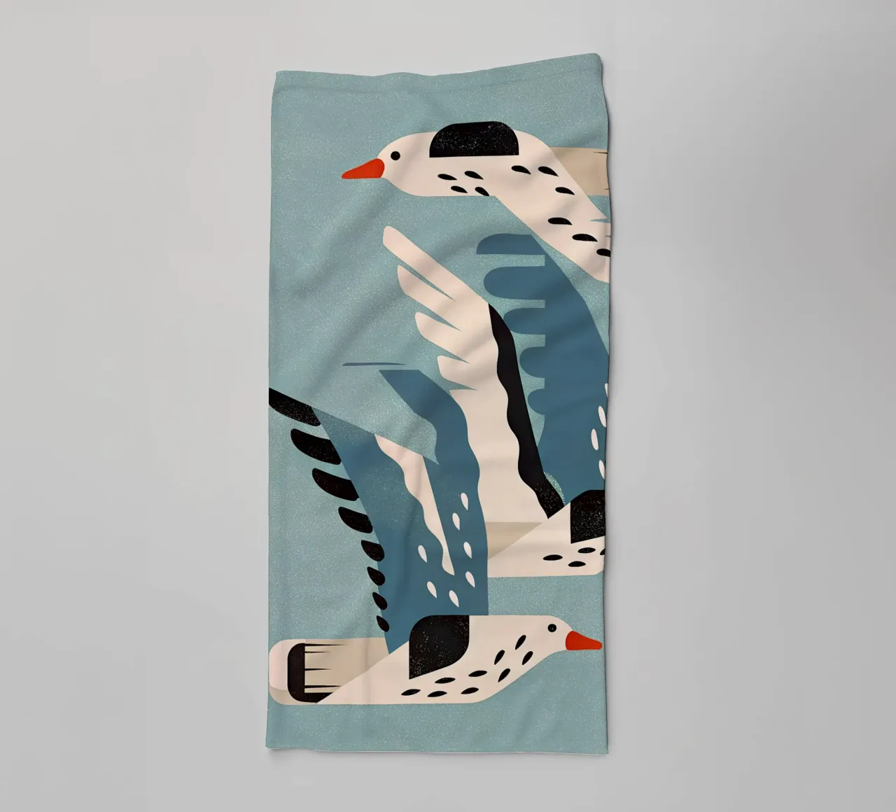 Gabbiani in volo - murale scandinavo asciugamano da bagno da Studio Sori