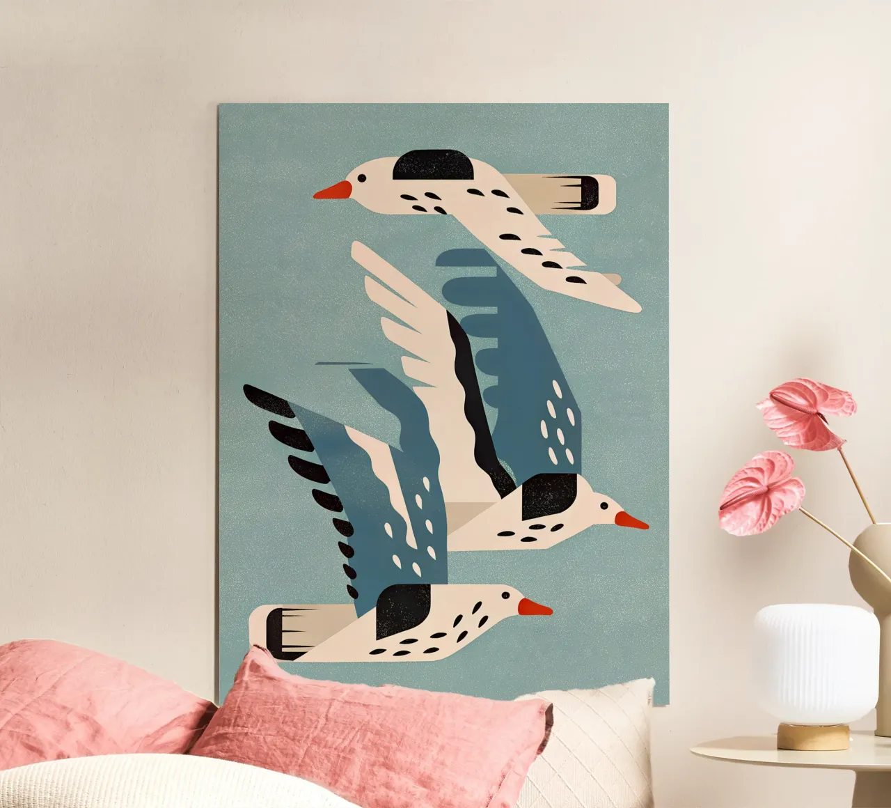 Gabbiani in volo - murale scandinavo poster da Studio Sori