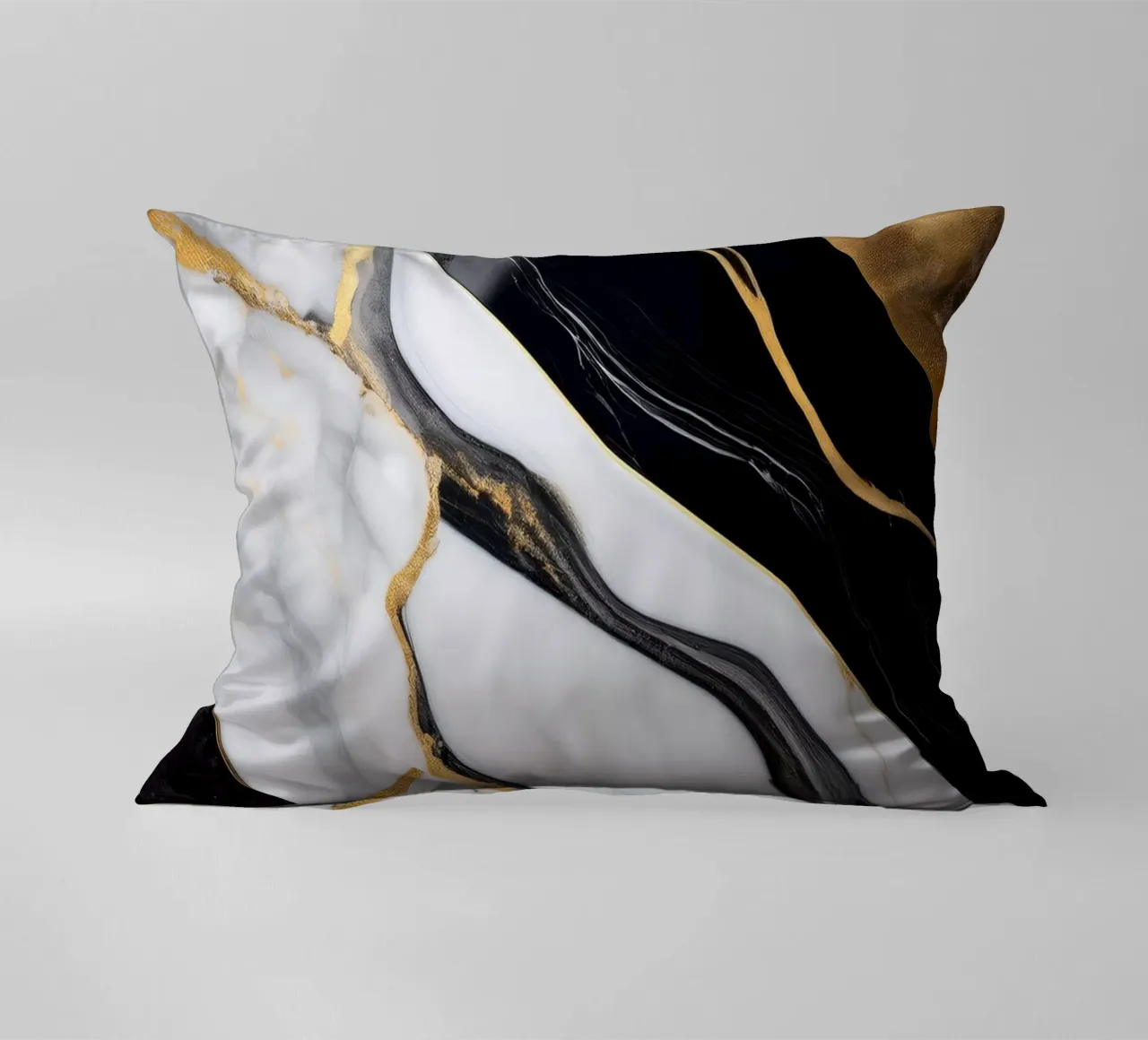 Marble print - Black & White #7 decorative cushion by Hightown Design