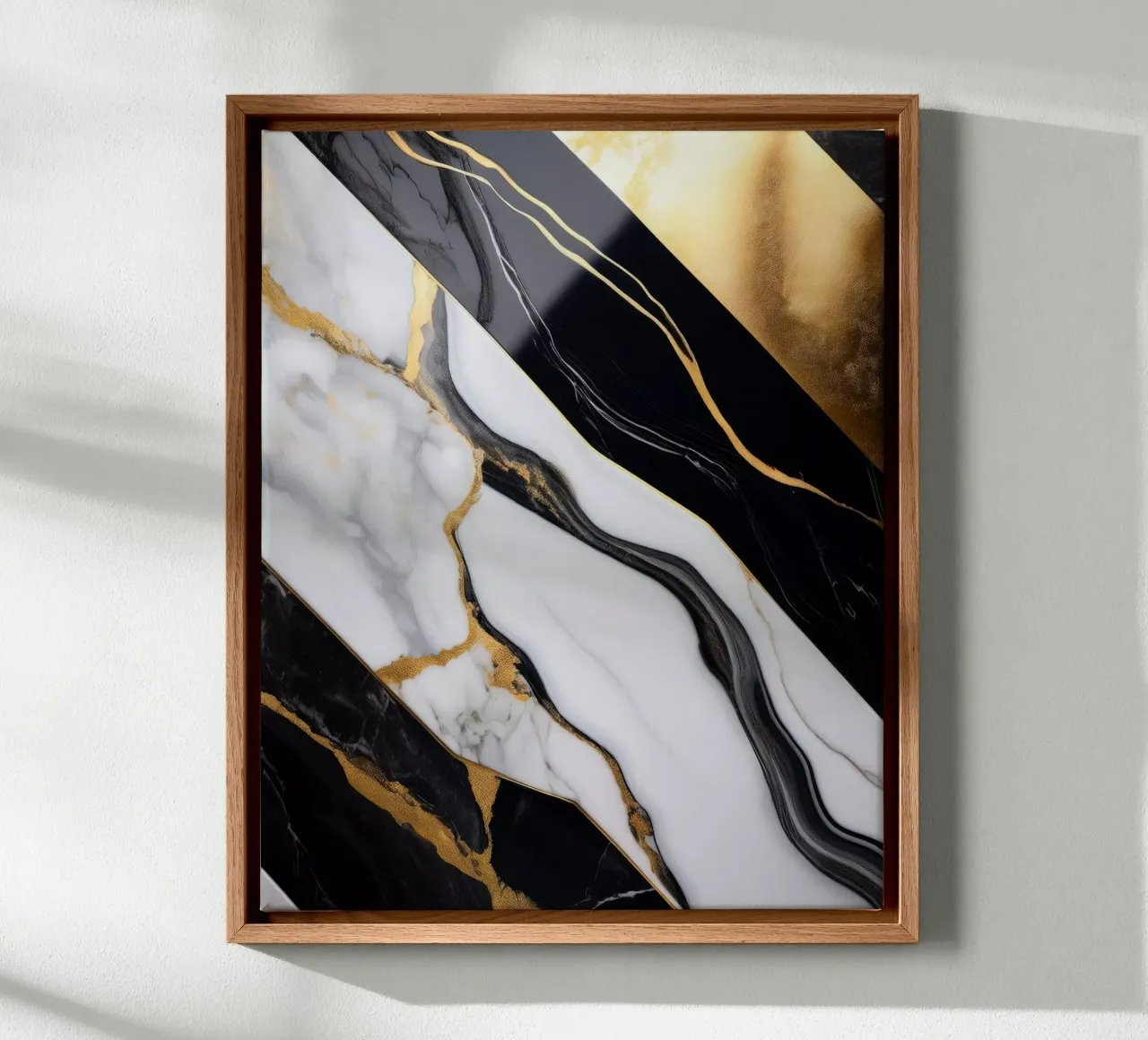Marble print - Black & White #7 canvas by Hightown Design
